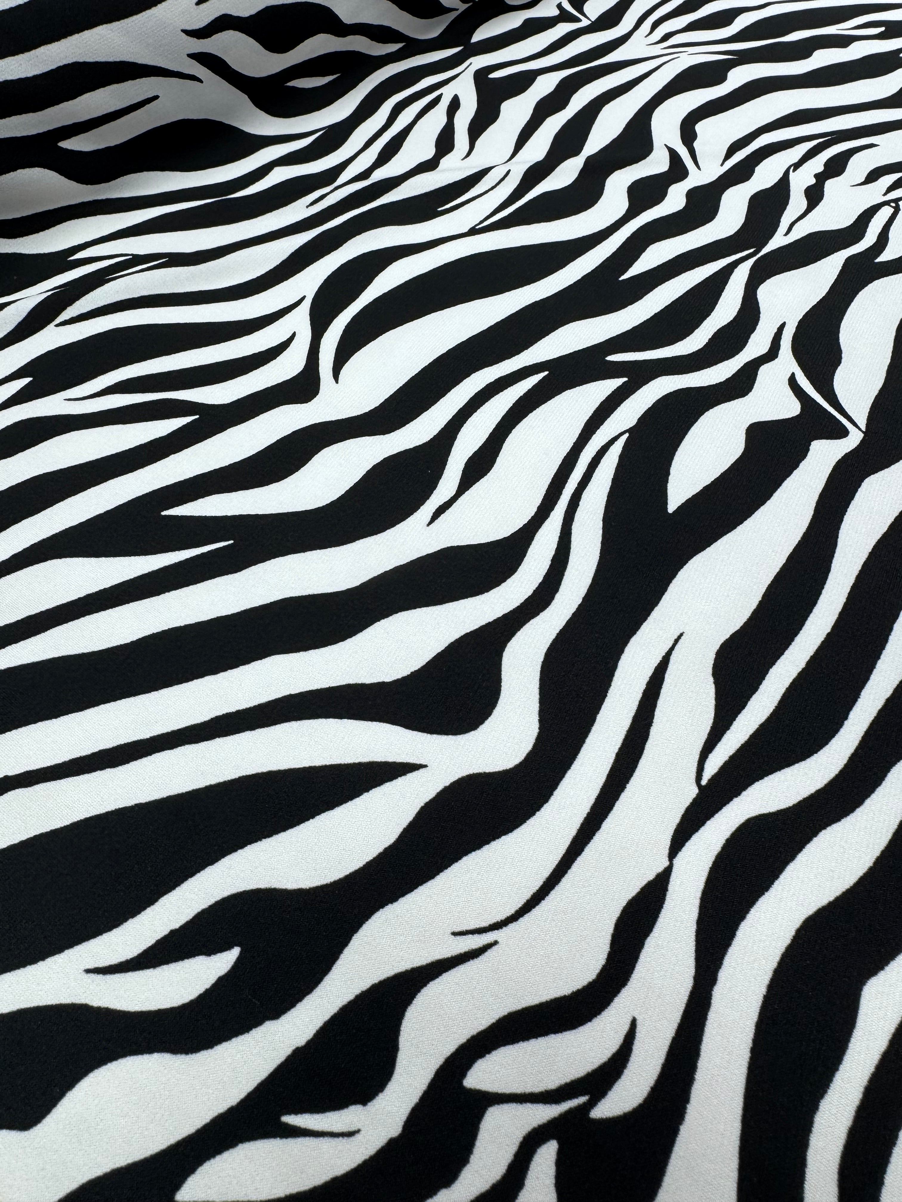 Designer Lycra - Midnight Zebra - 155cm
