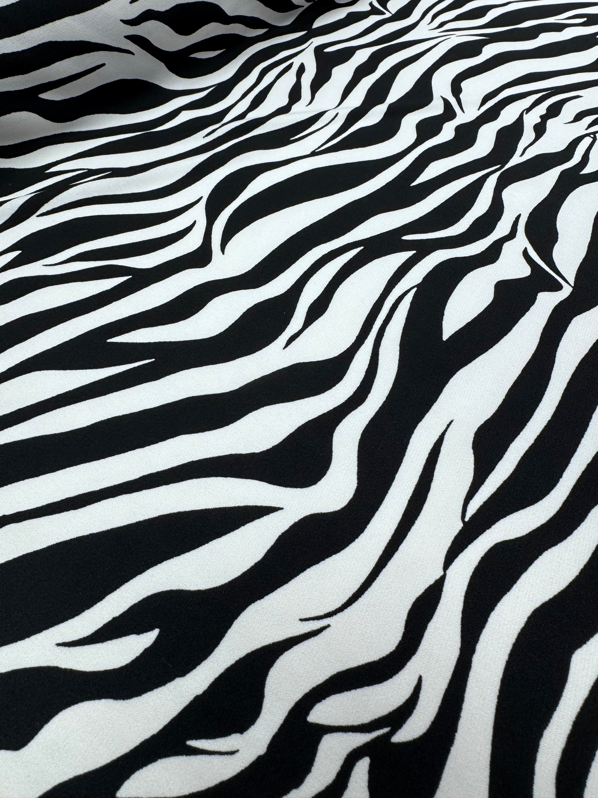 Designer Lycra - Midnight Zebra - 155cm
