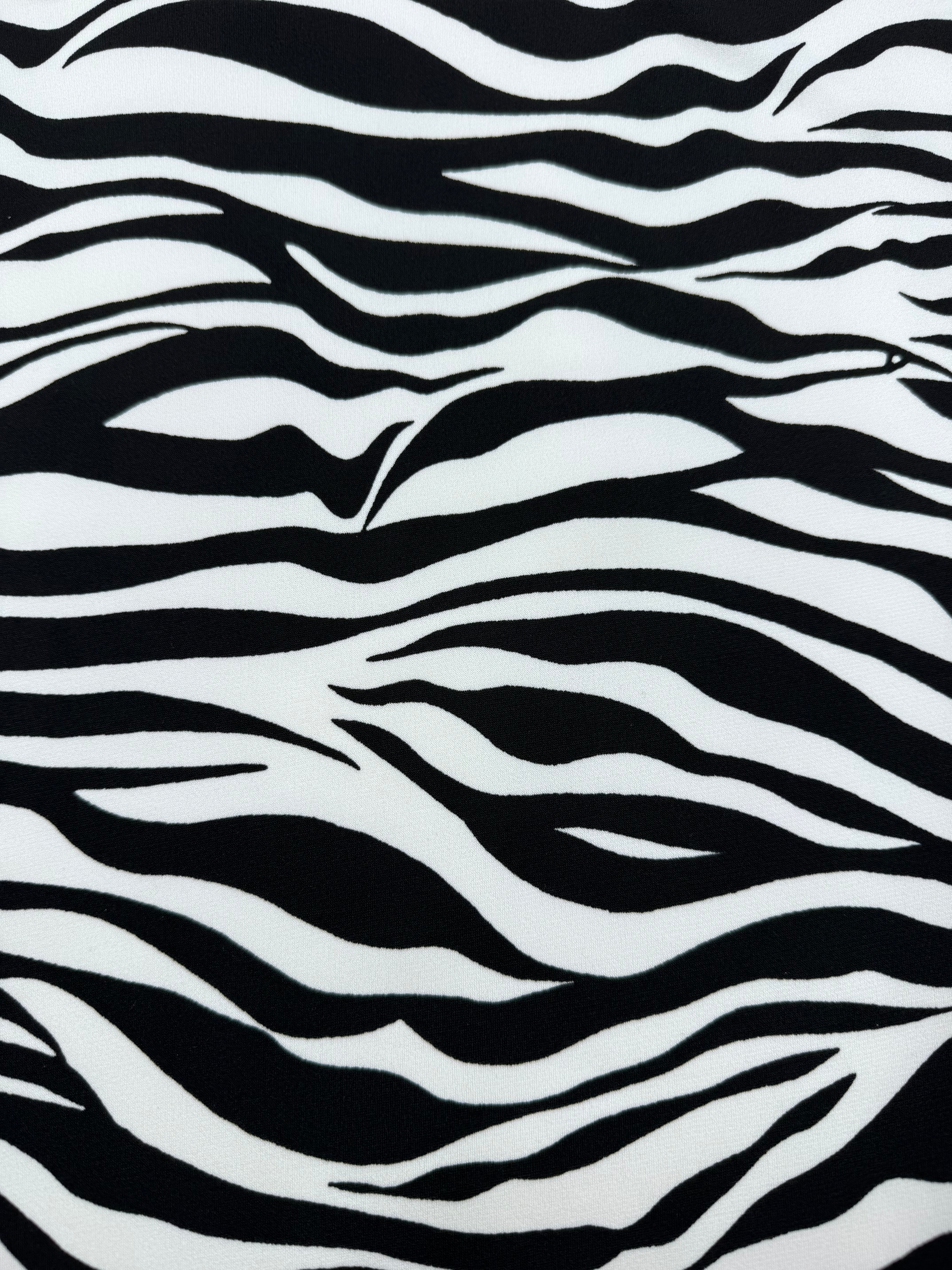 Designer Lycra - Midnight Zebra - 155cm