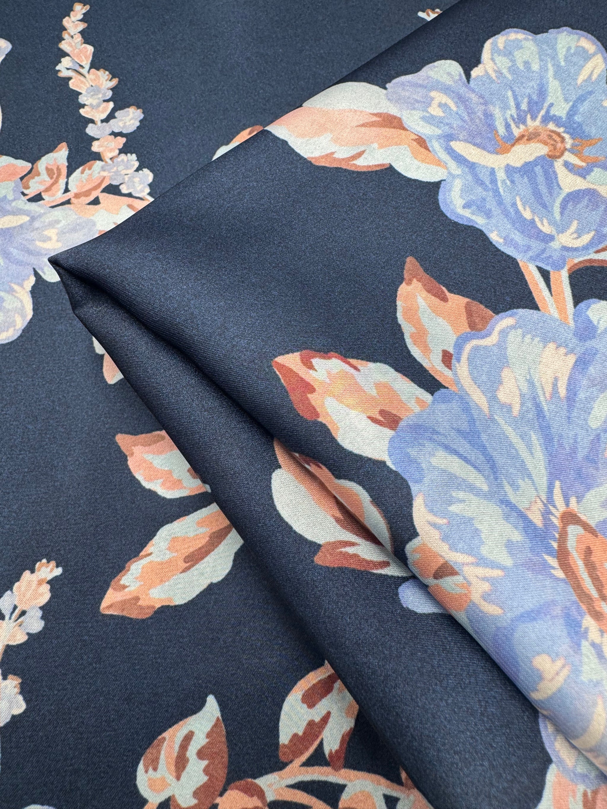 Silky Satin - Navy Spring - 148cm