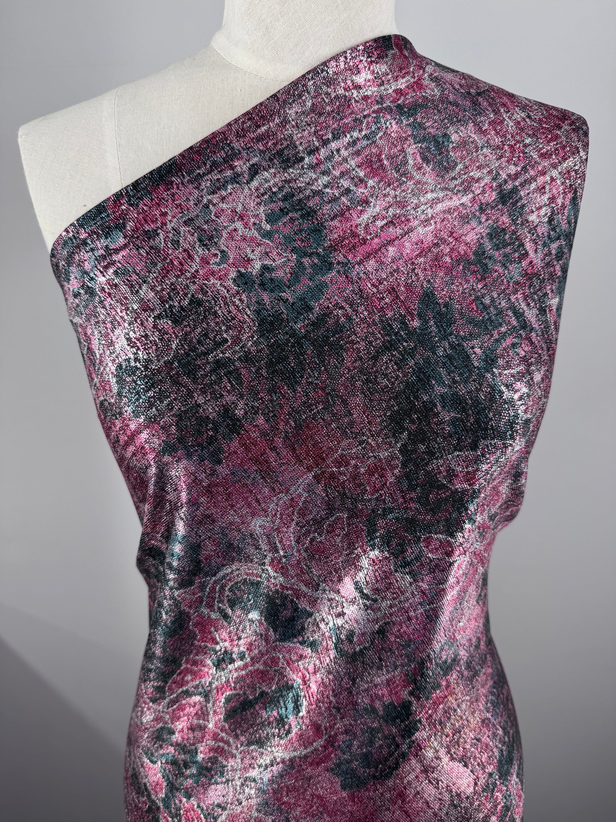 Metallic Knit Jersey - Rouge Relic - 140cm