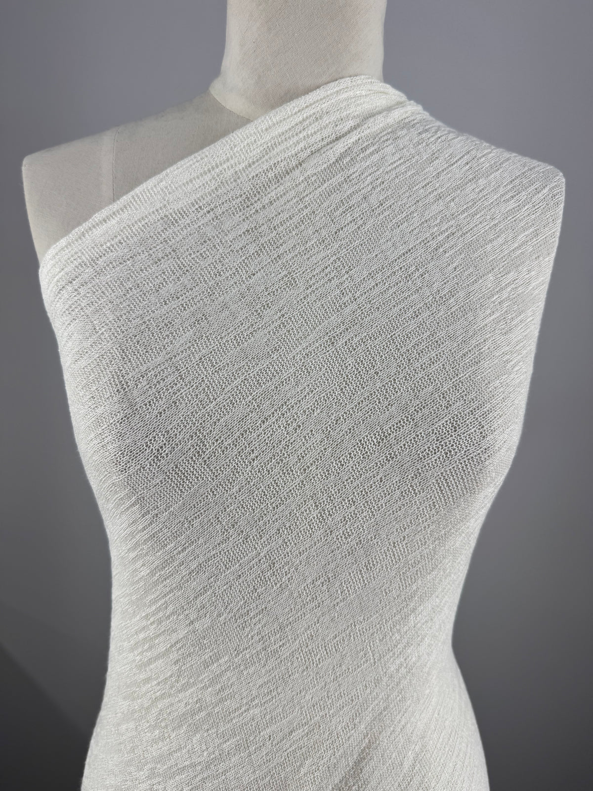 Ivory textured knit fabric