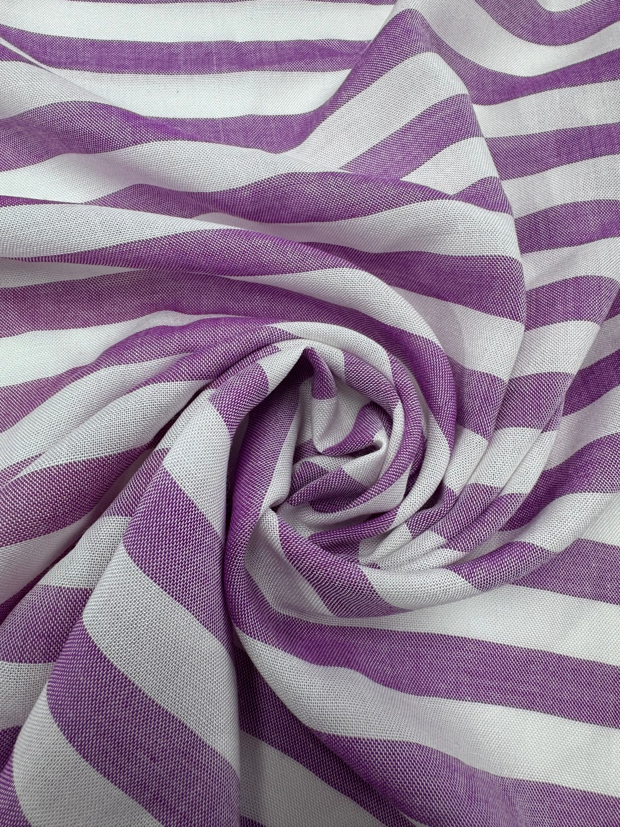 Cotton Voile - Pale Pansy & white - 145cm