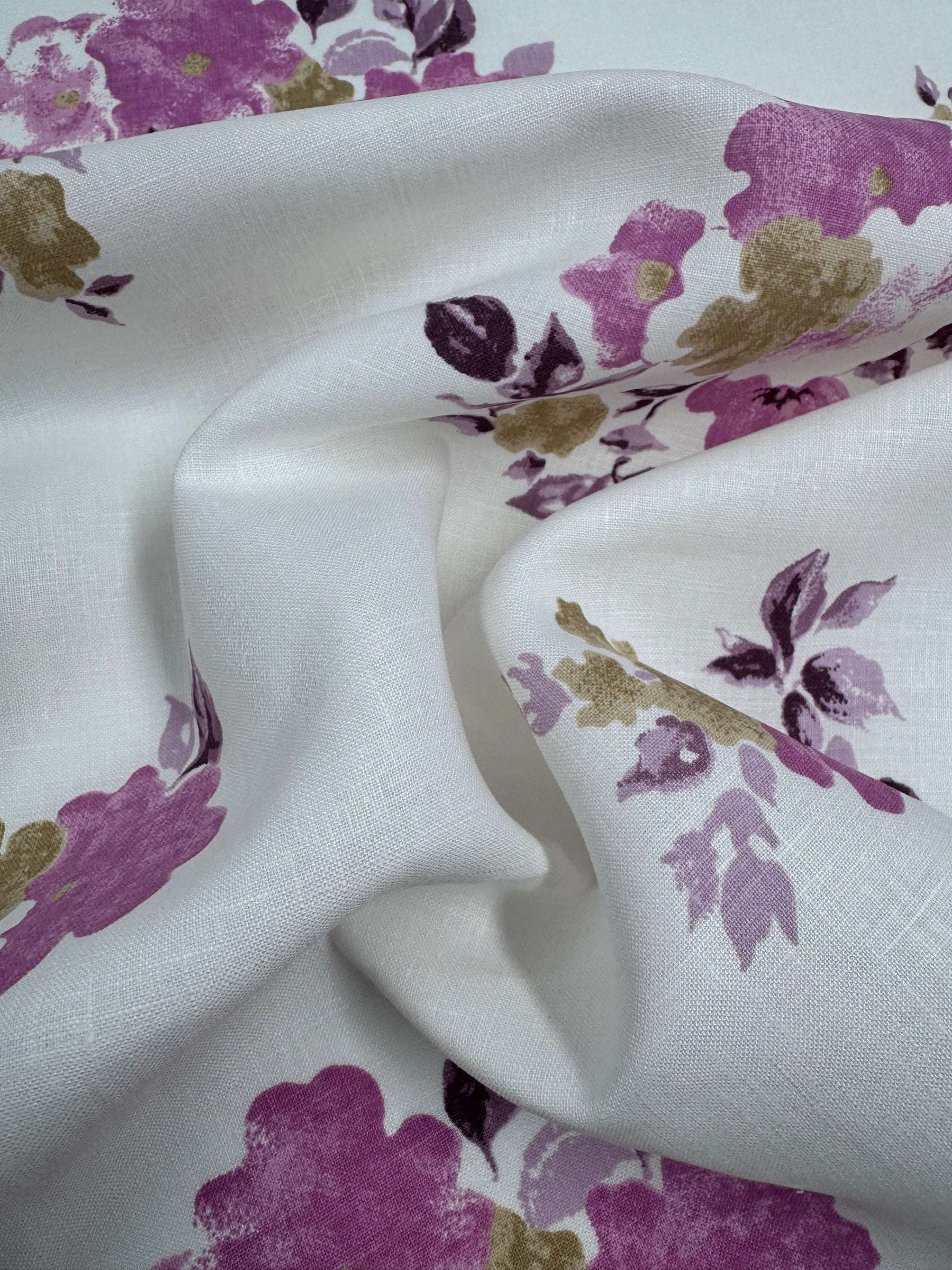 100% Pure Linen - Provence Bloom  - 142Cm