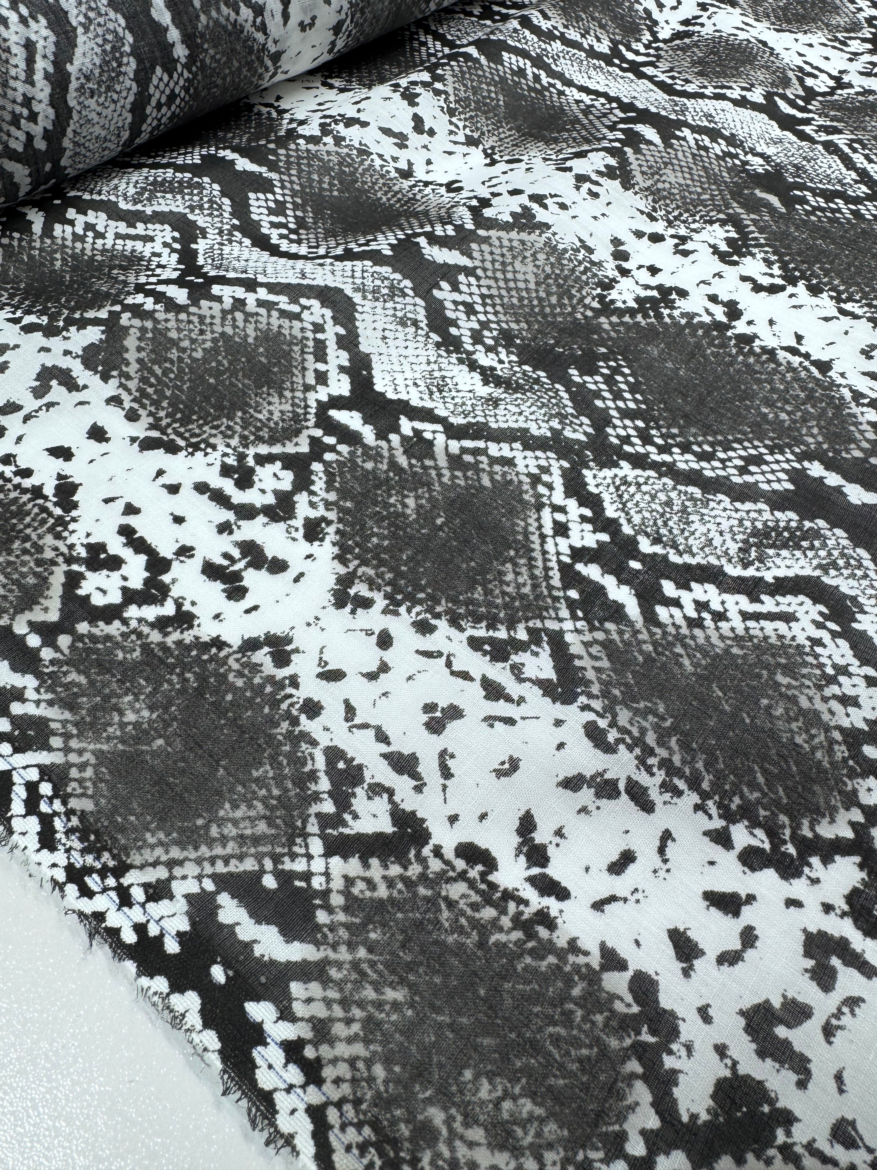 100% Pure Linen - Charcoal Cobra - 150Cm