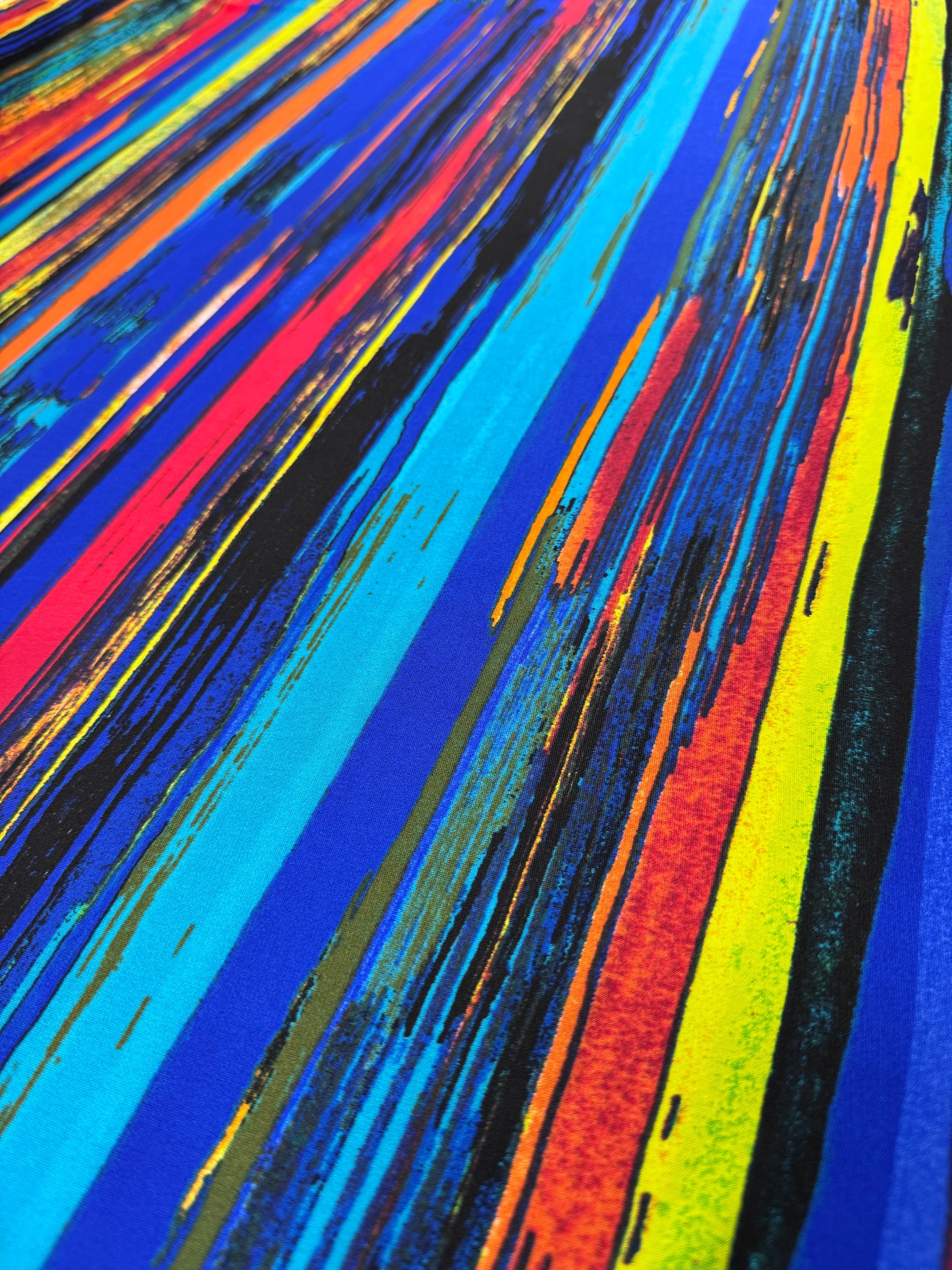 Designer Printed Lycra - Electric Stripe - 150cm