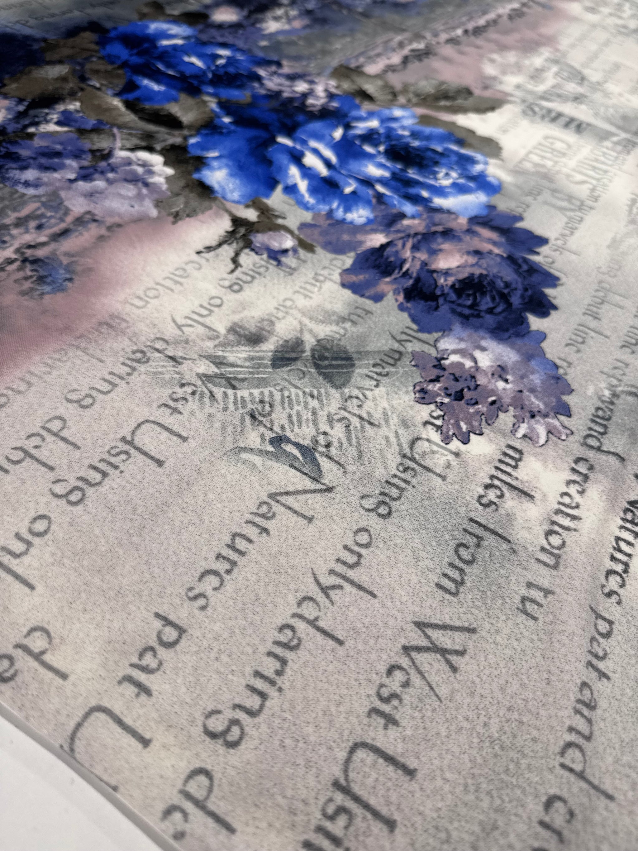 Designer Printed Lycra - Script Garden - 148cm