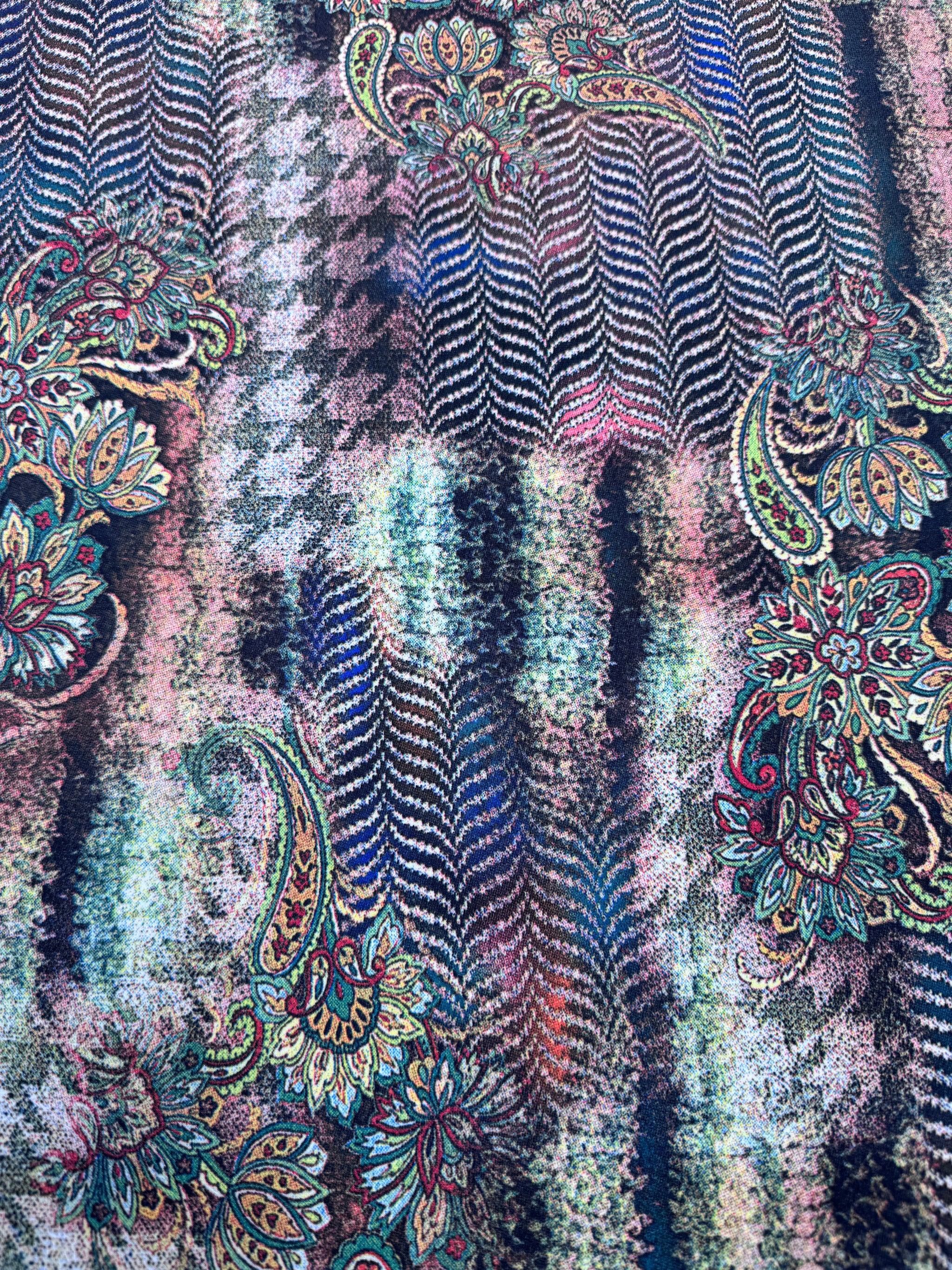 Designer Printed Lycra - Vintage Paisley - 148cm