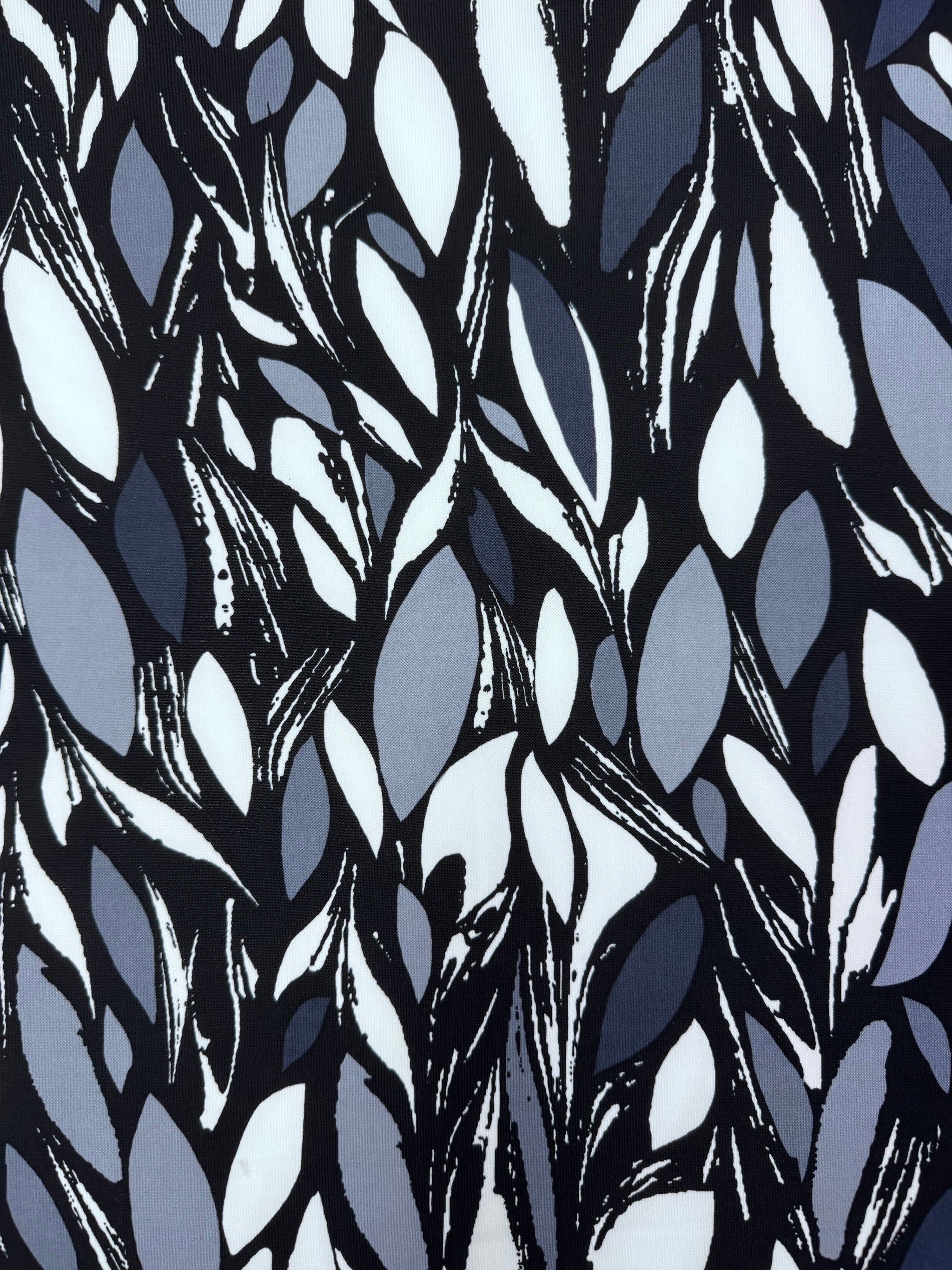 Designer  Lycra - Ink Petals - 150cm