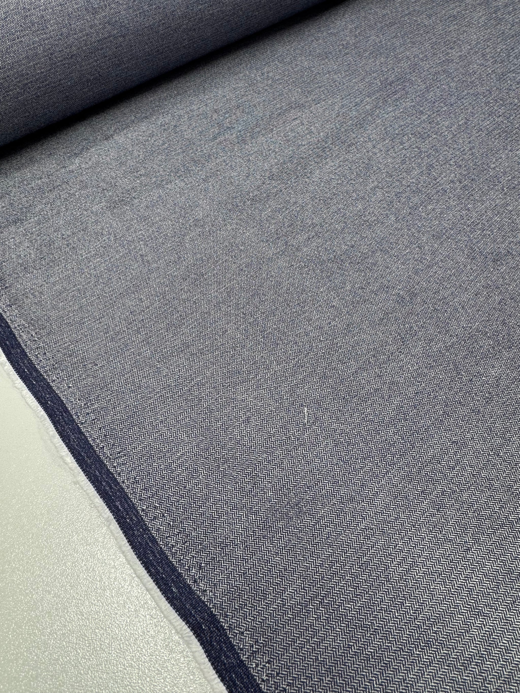 Stretch Bengaline - Chevron Denim - 146cm
