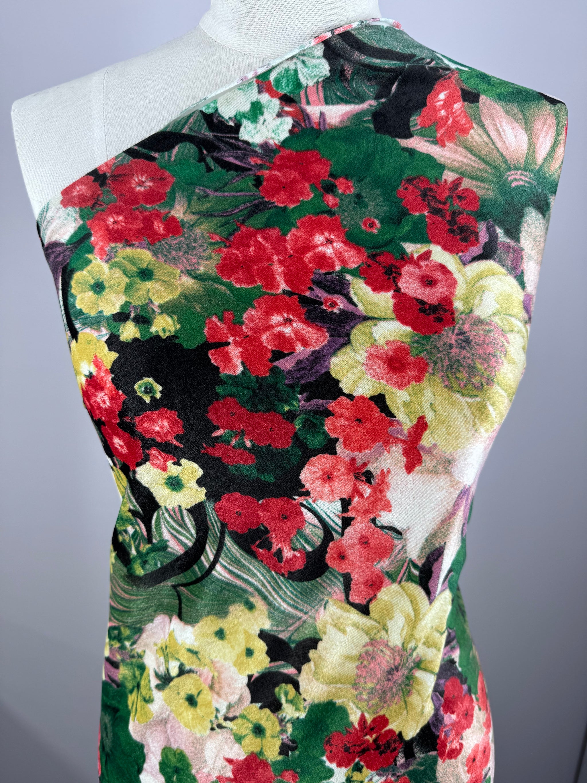 Stretch Velour - Bloom Rush - 150cm