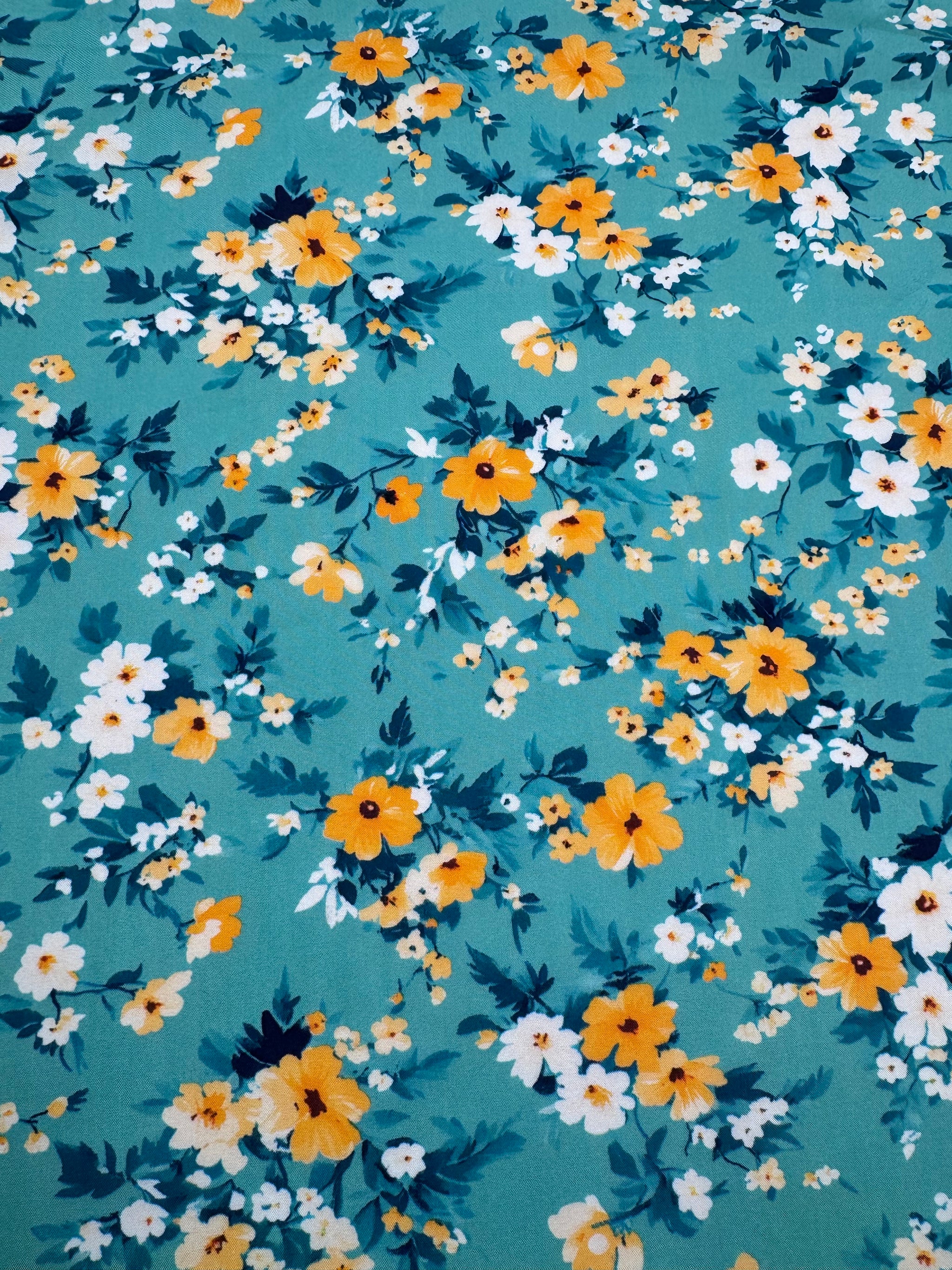 Silkyfall rayon  - Sage Gardenia - 150cm