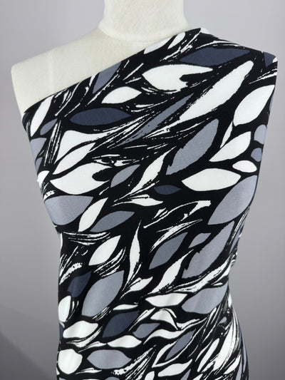 Designer Printed Lycra - Ink Petals - 150cm