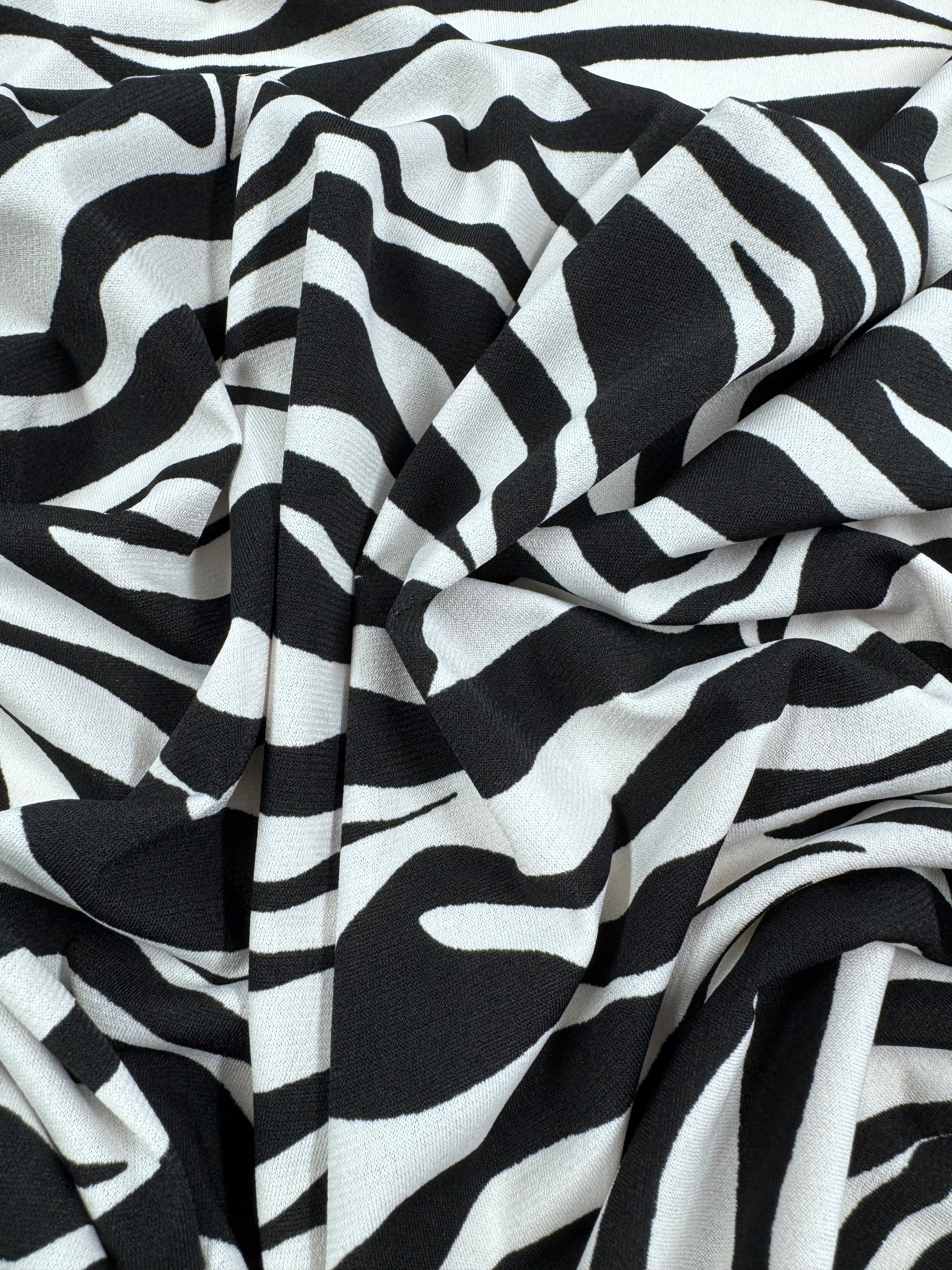 Designer Lycra - Midnight Zebra - 155cm