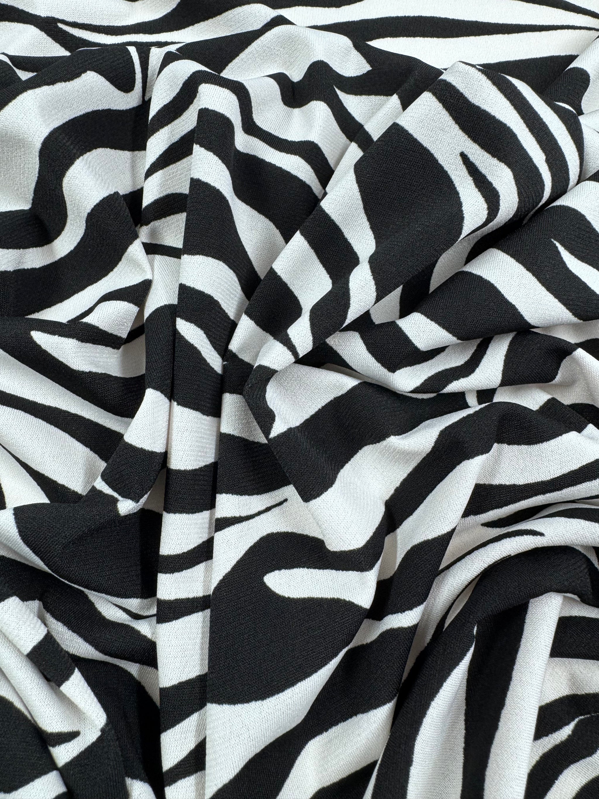 Designer Lycra - Midnight Zebra - 155cm
