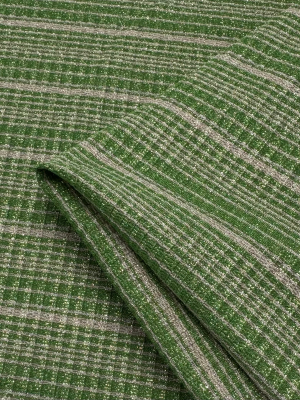 Viscose Rib Knit - Rose Dust & Meadow Green - 120cm