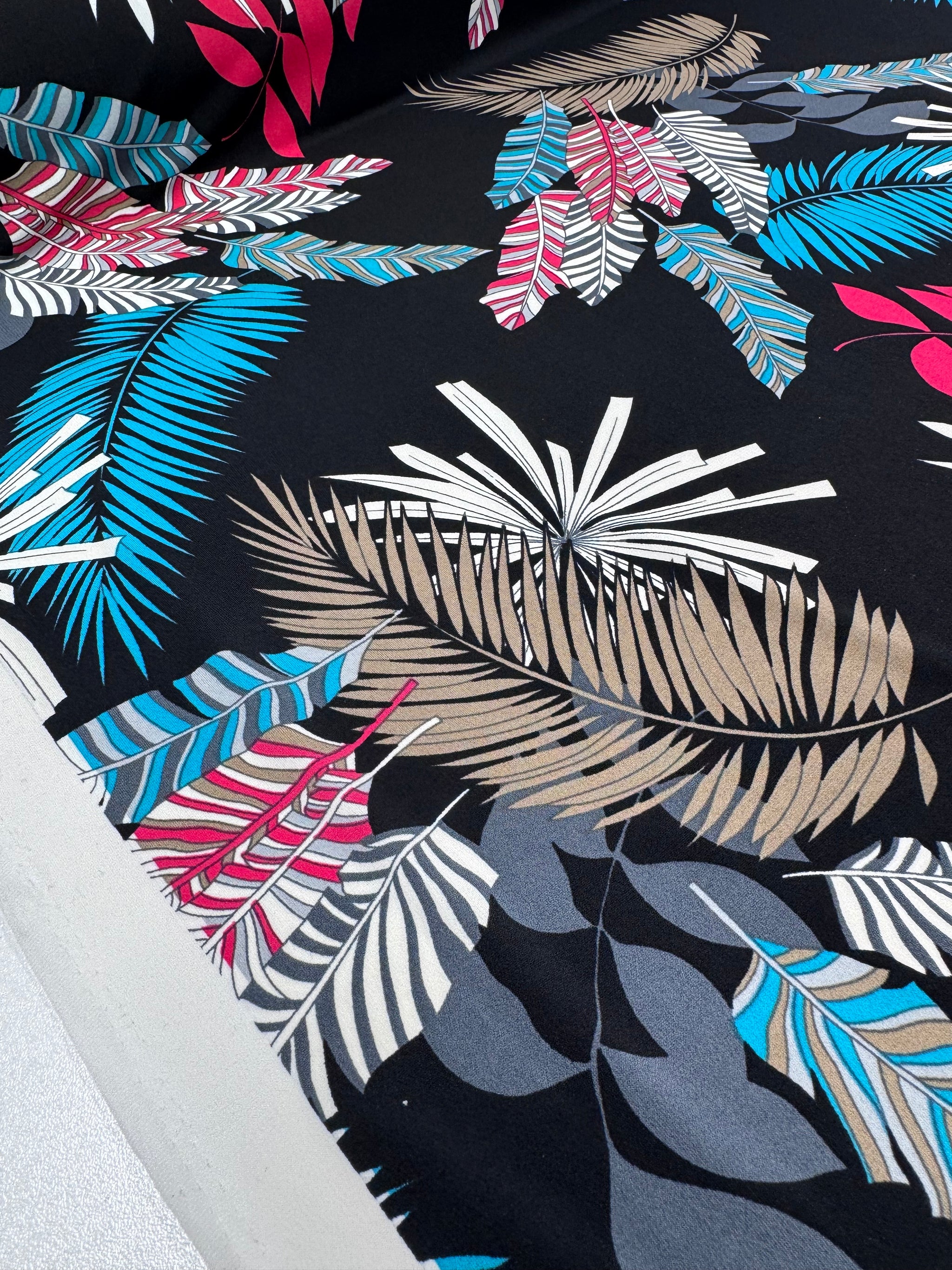 Designer Printed Lycra -  Teal Plume - 150cm