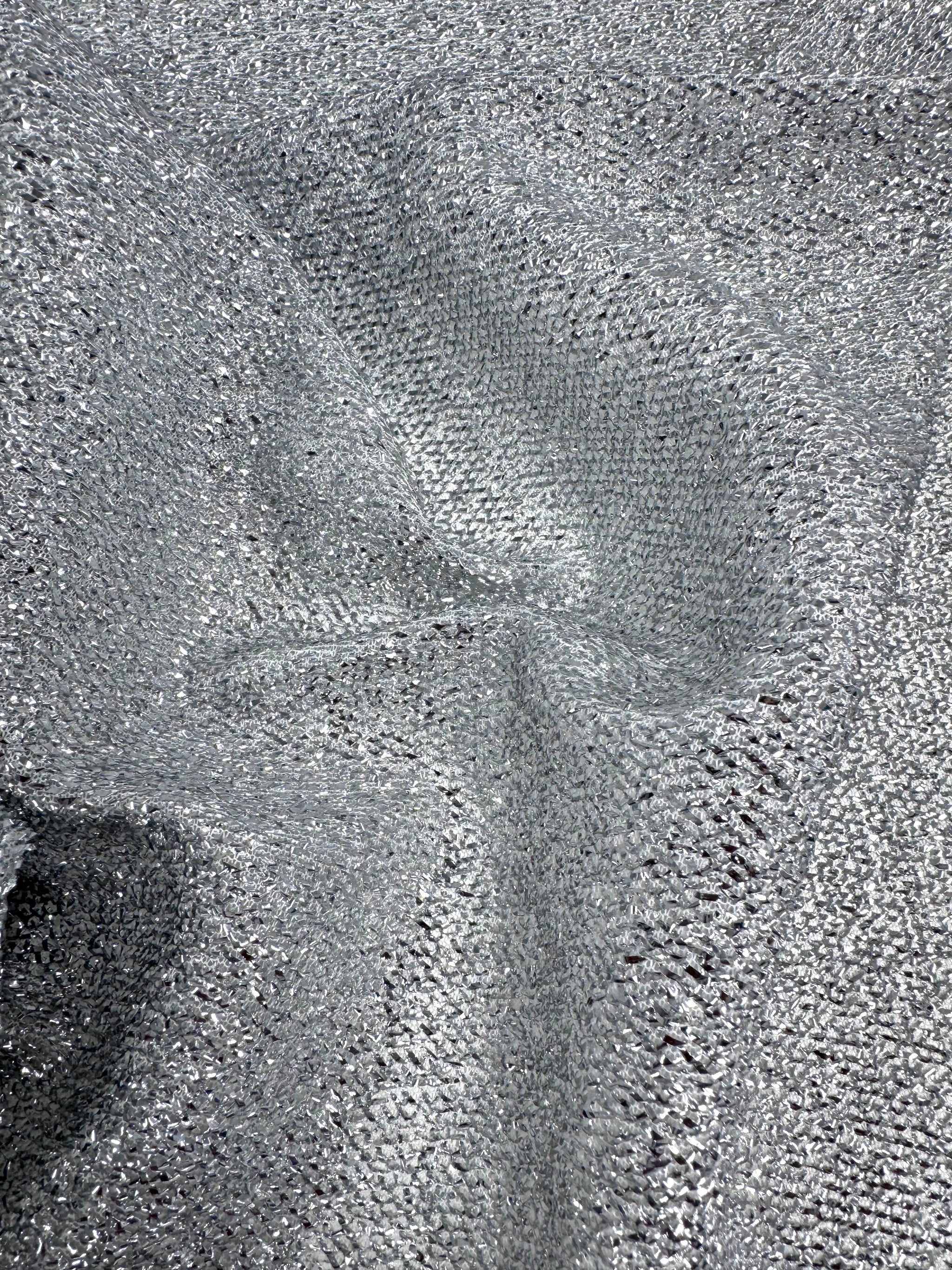 Lurex Stretch Knit - Silver - 155cm