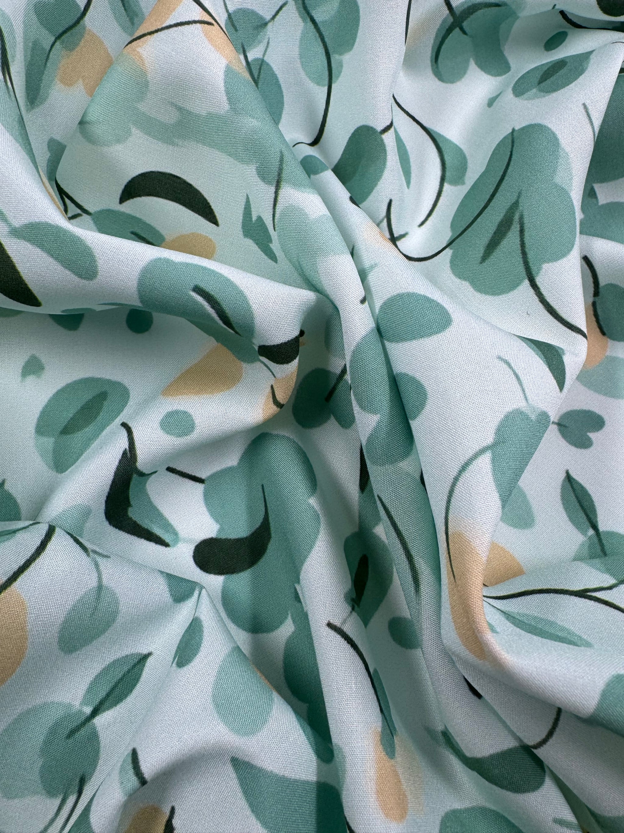 Silkyfall rayon - Celadon Bloom - 145cm