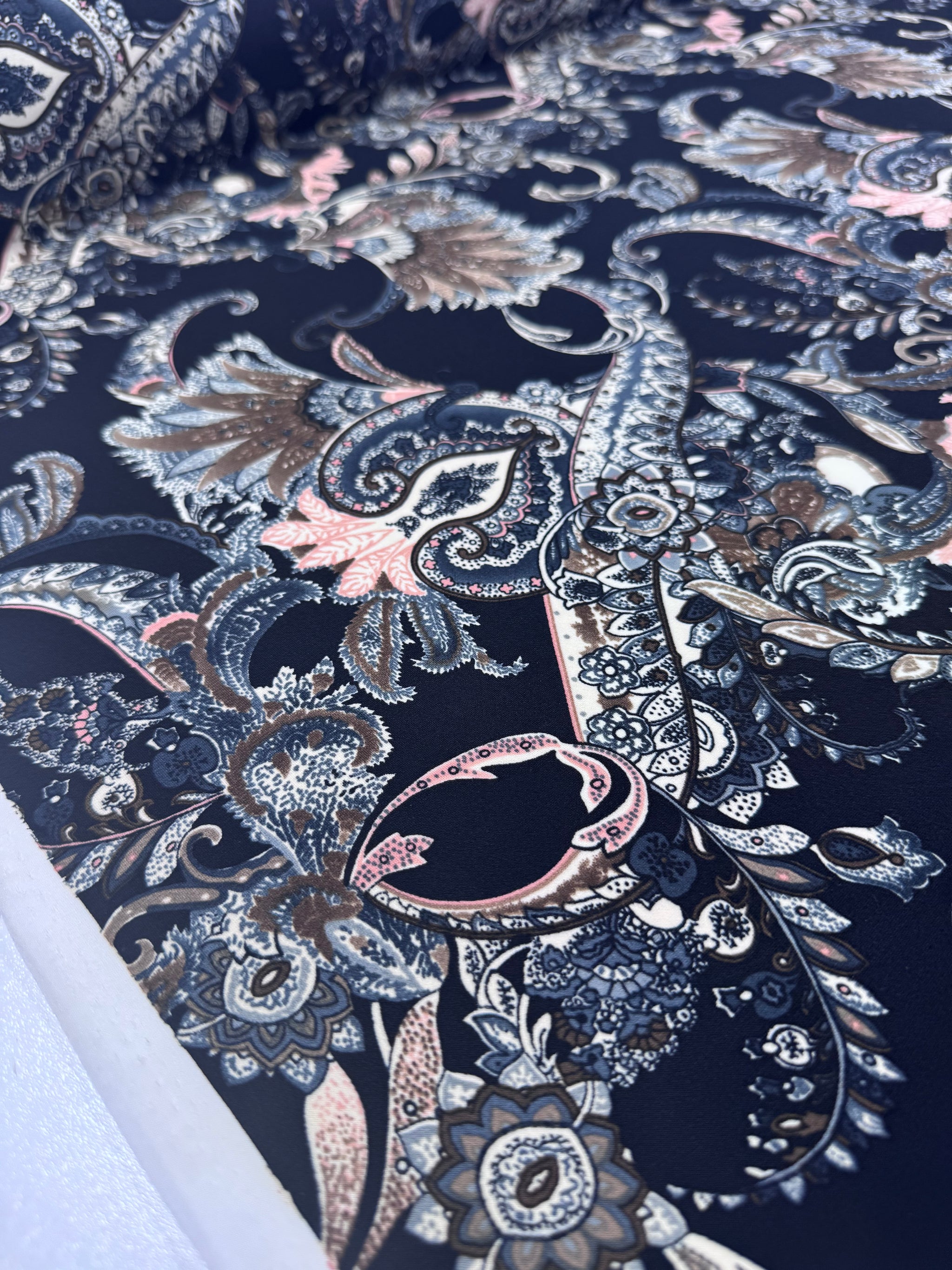 Designer Printed Lycra - Soft Pebble - 150cm