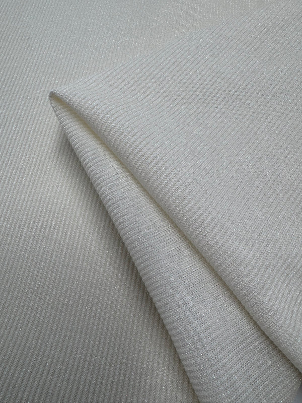 Viscose Rib Knit - Off White - 128cm