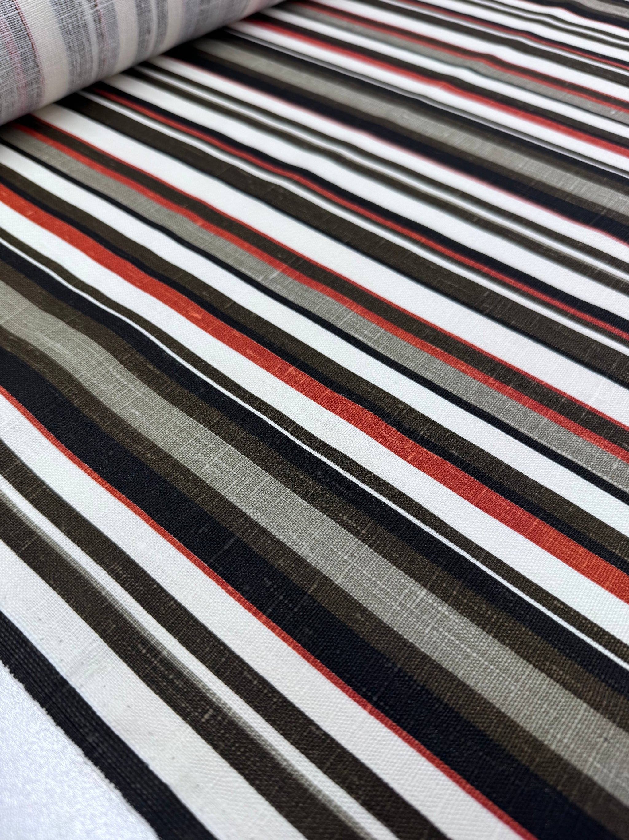 100% Pure Linen - Marais Stripe  - 140Cm