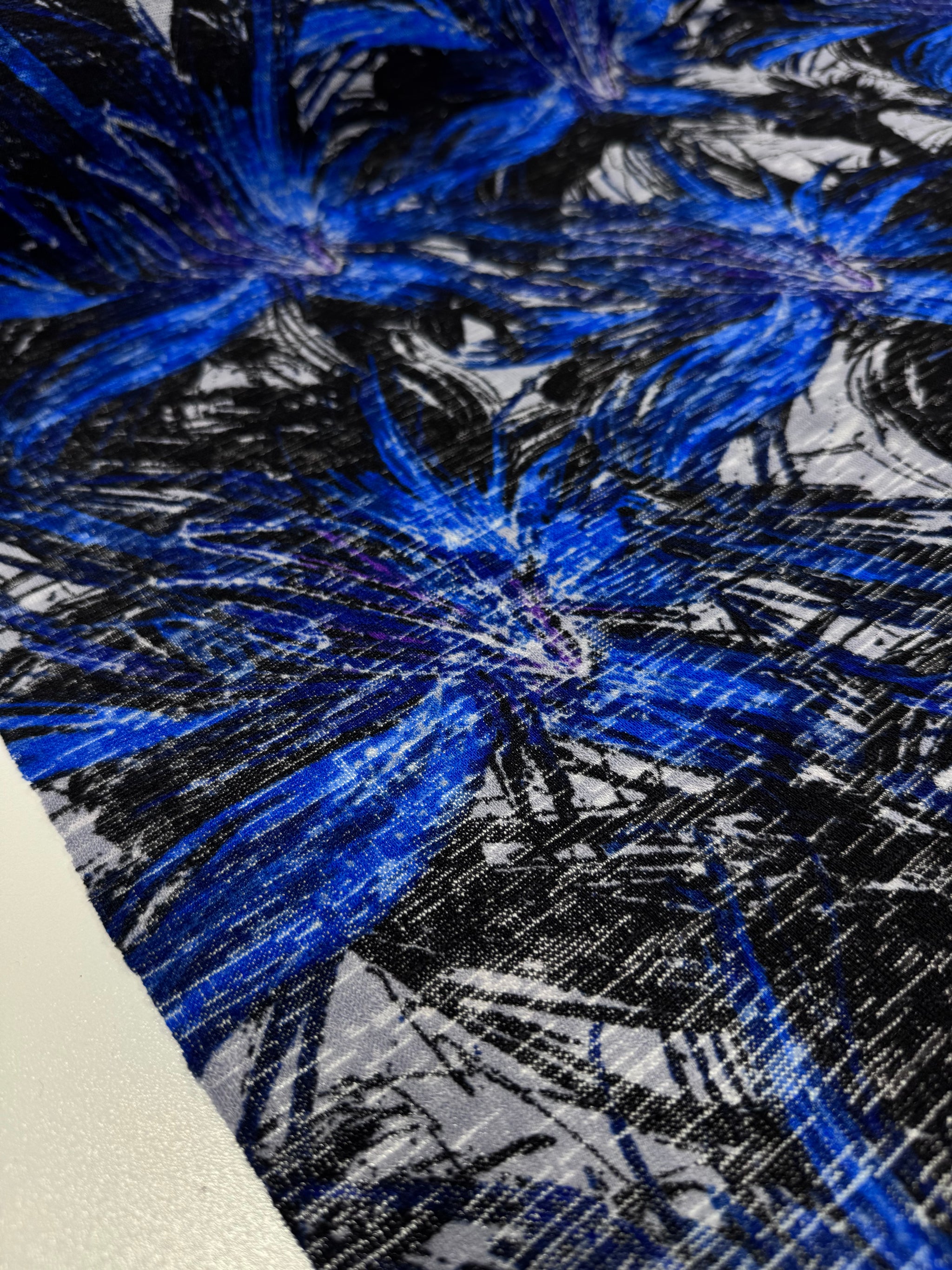 Textured Knit - Cobalt Bloom - 135cm