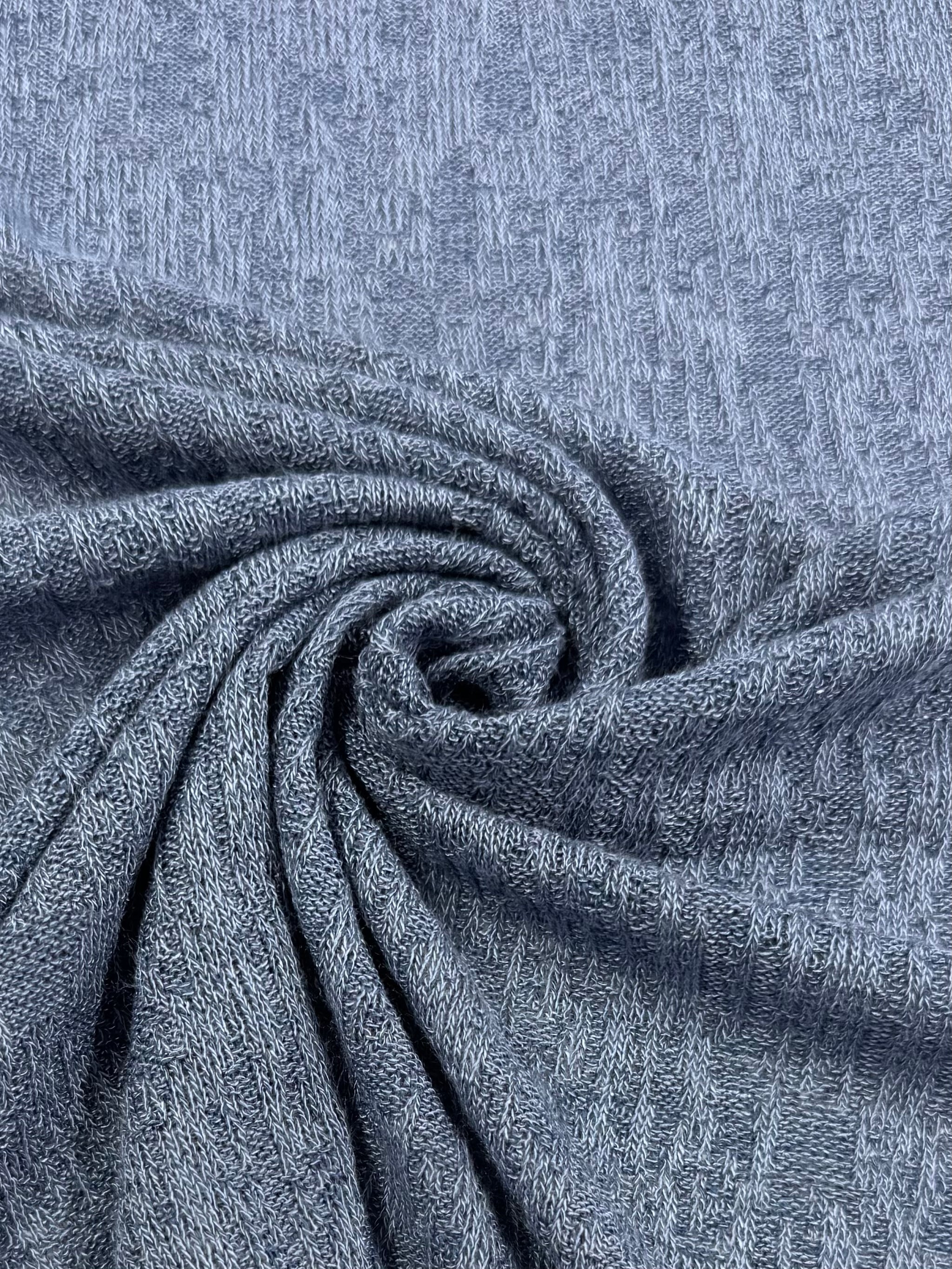 Textured Knit - Faded Denim - 140cm