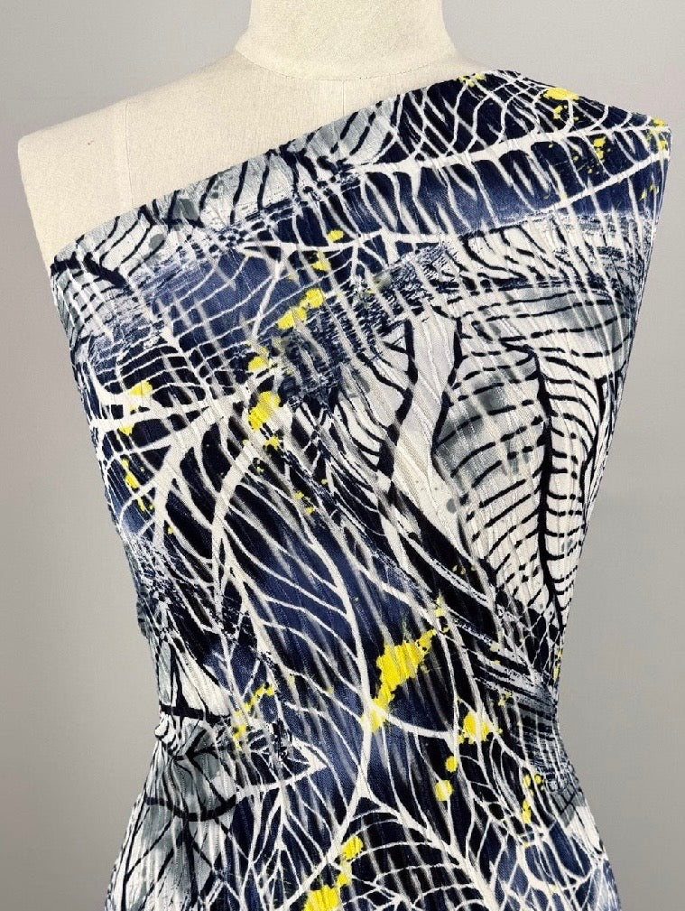 Textured Lycra - Midnight Tropic - 147cm