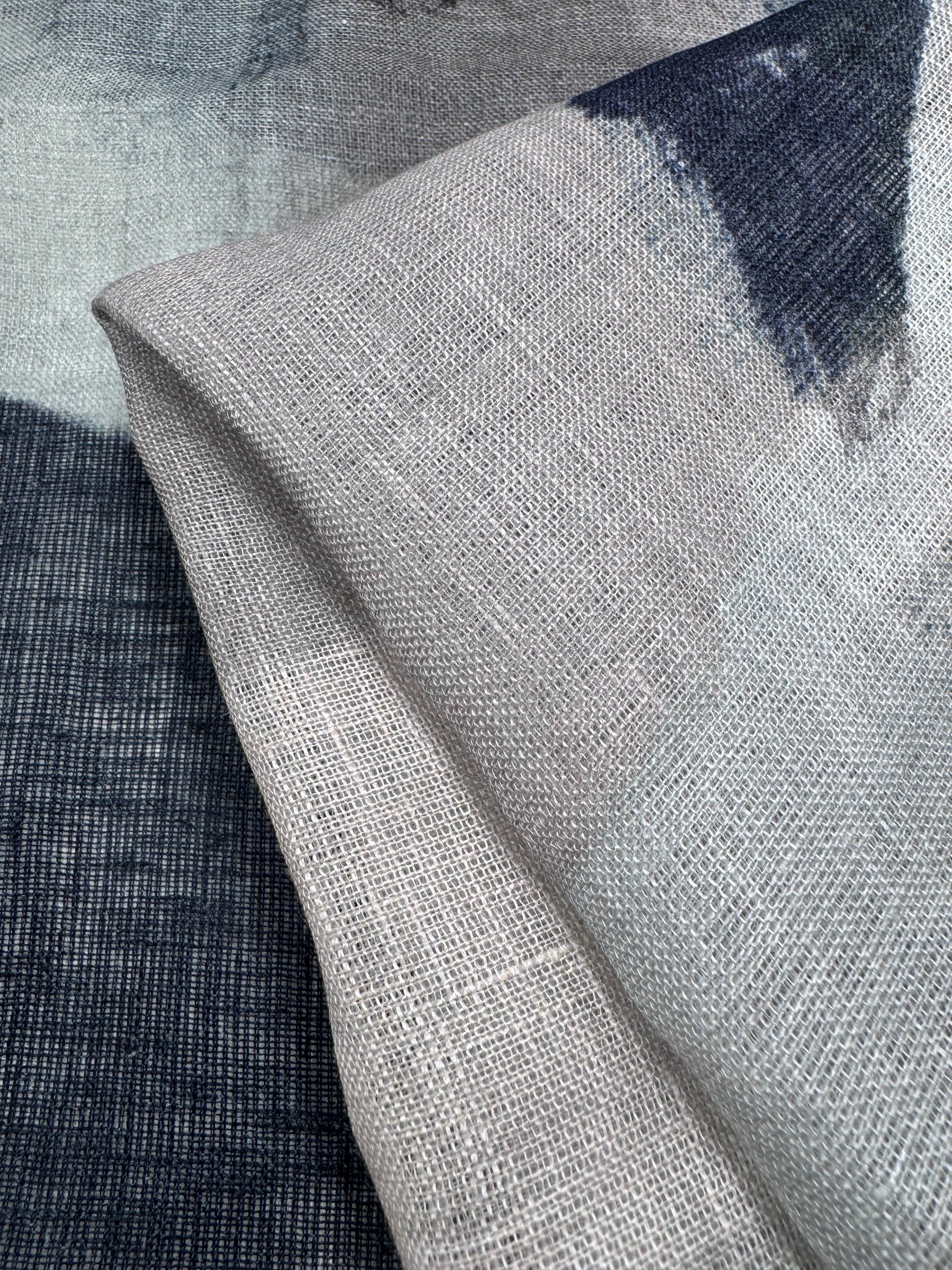 100% Pure Linen Gauze - Costal Abstract - 145Cm