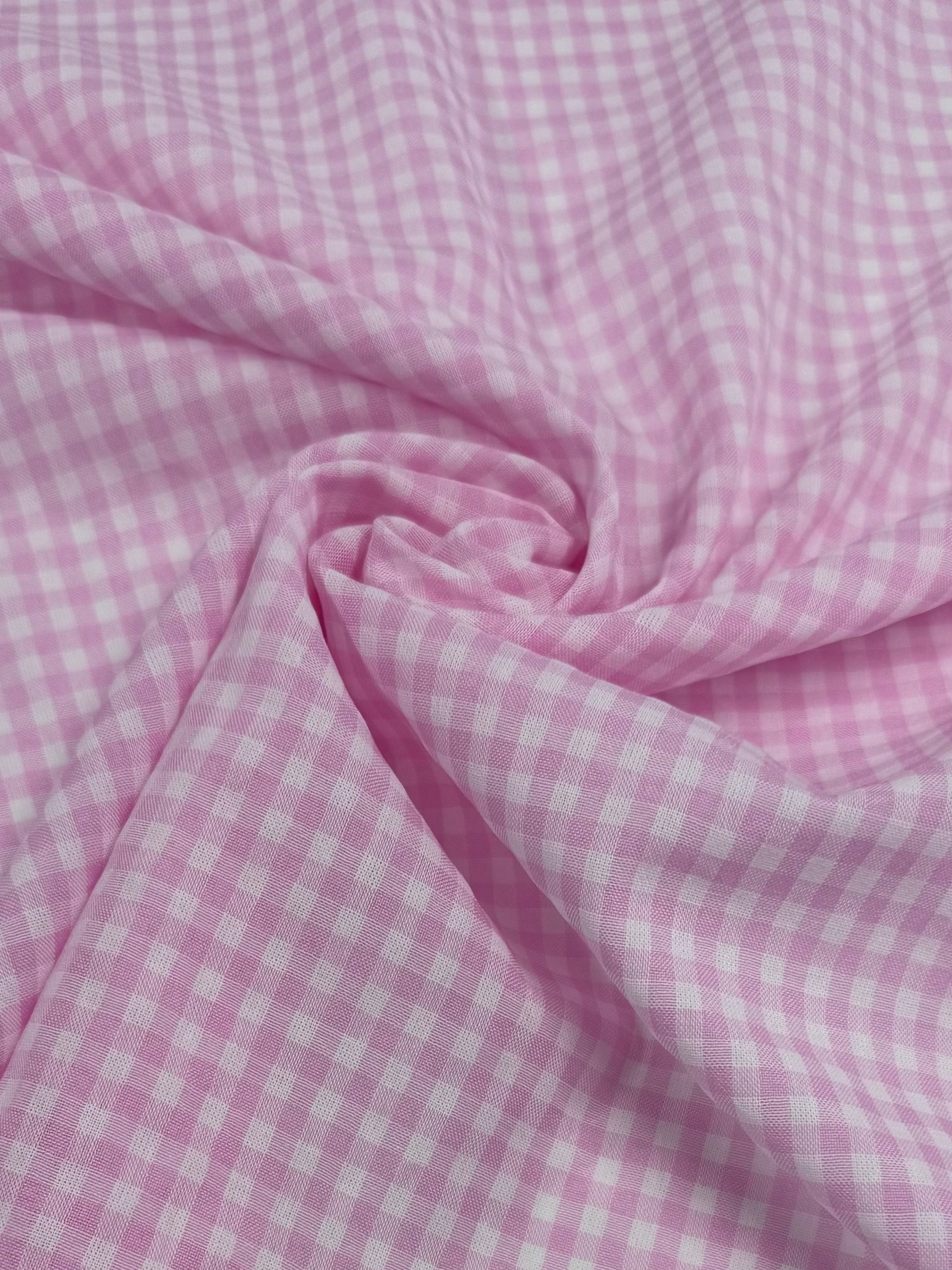 Linen Blend - Midi Pink & White - 145cm