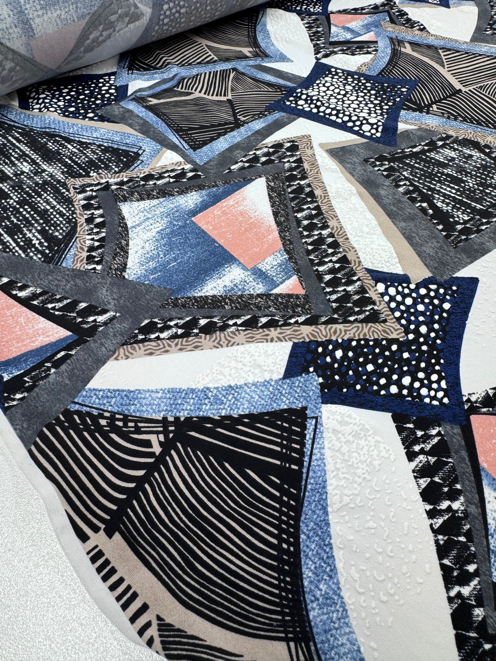 Designer  Textured Lycra - Fragmented Skyline - 150cm