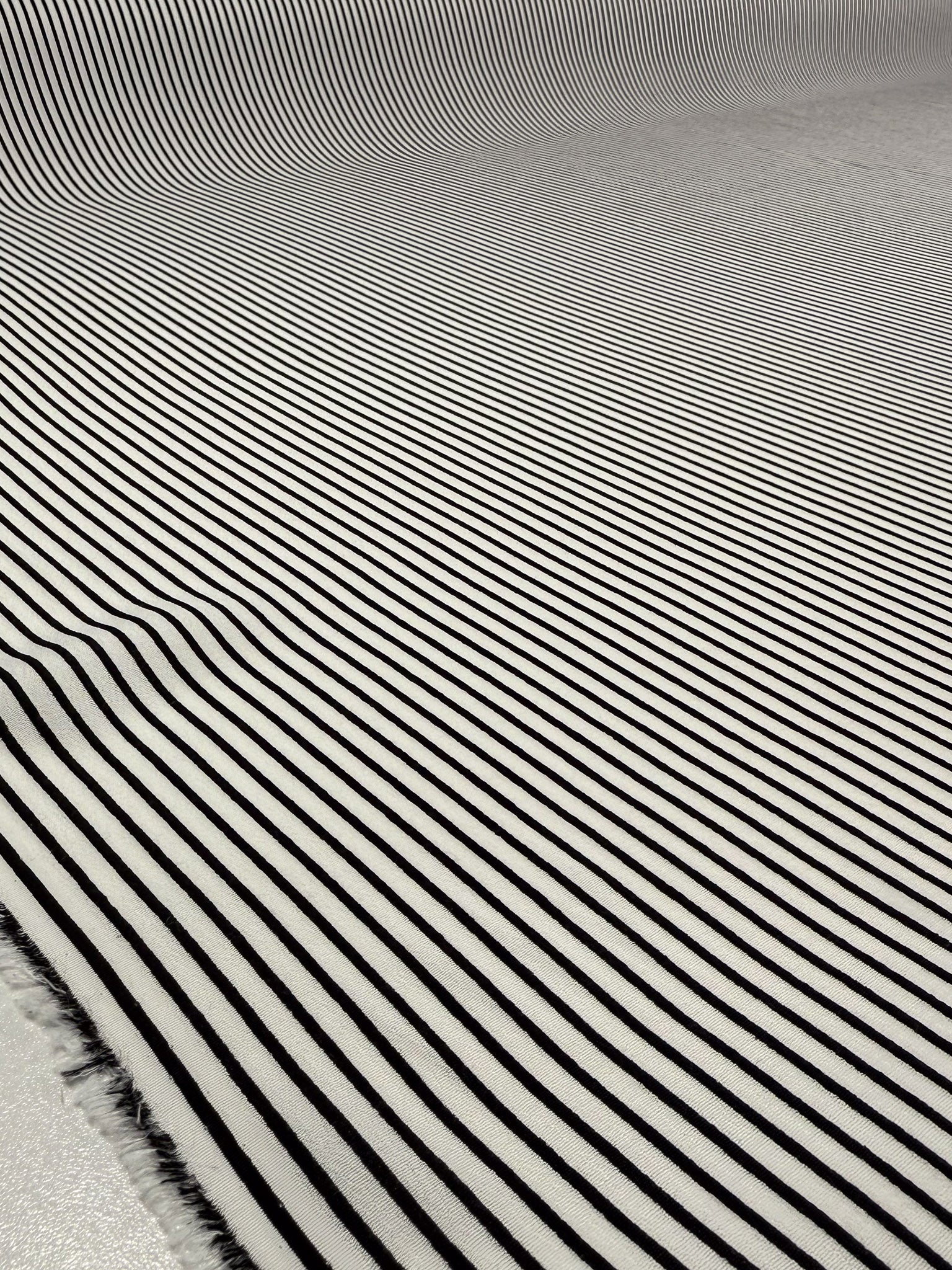 Printed Crepe Viscose - Monochrome Pinstripe - 130cm