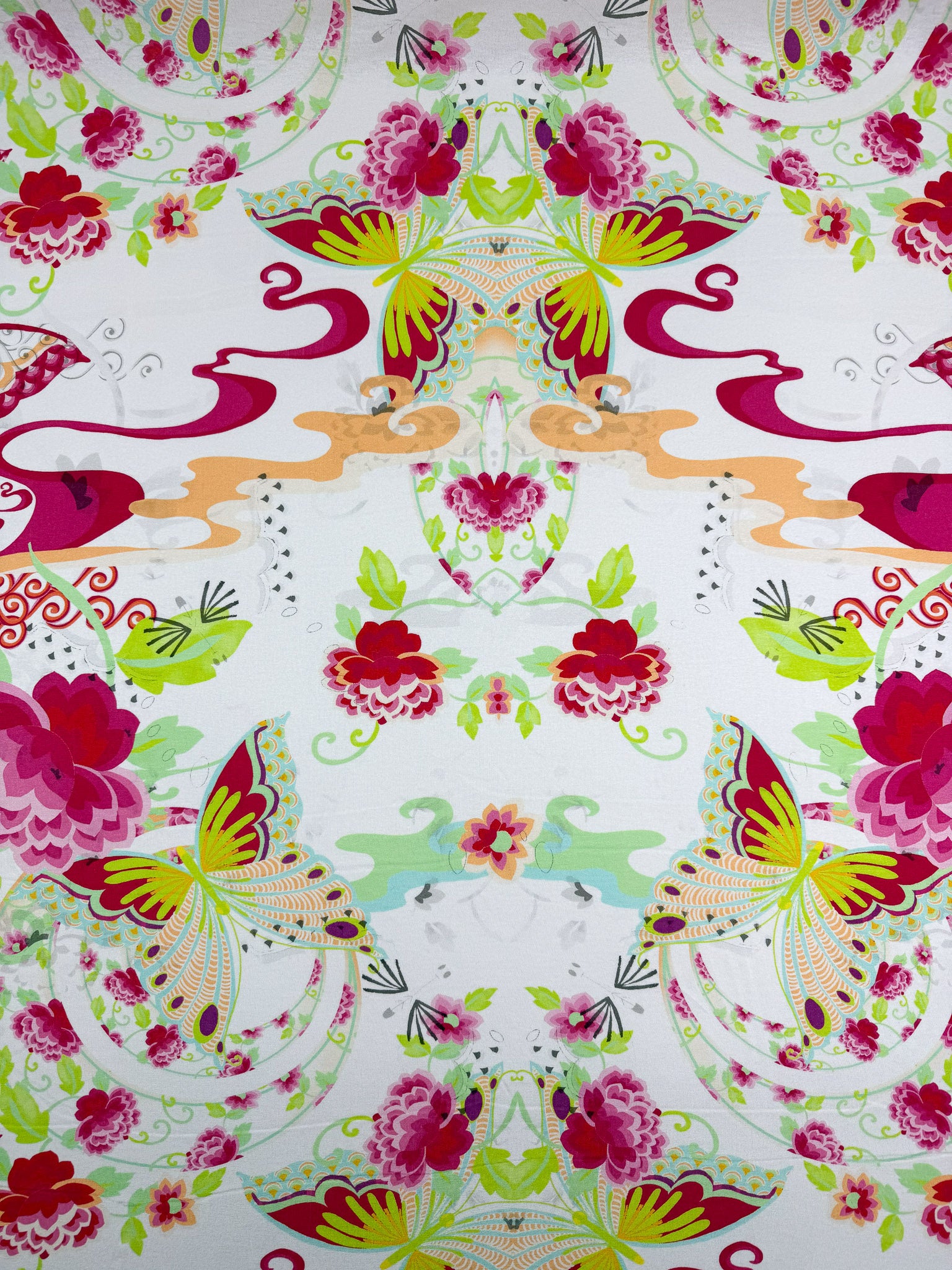 Viscose Knit - Butterfly Garden - 132cm
