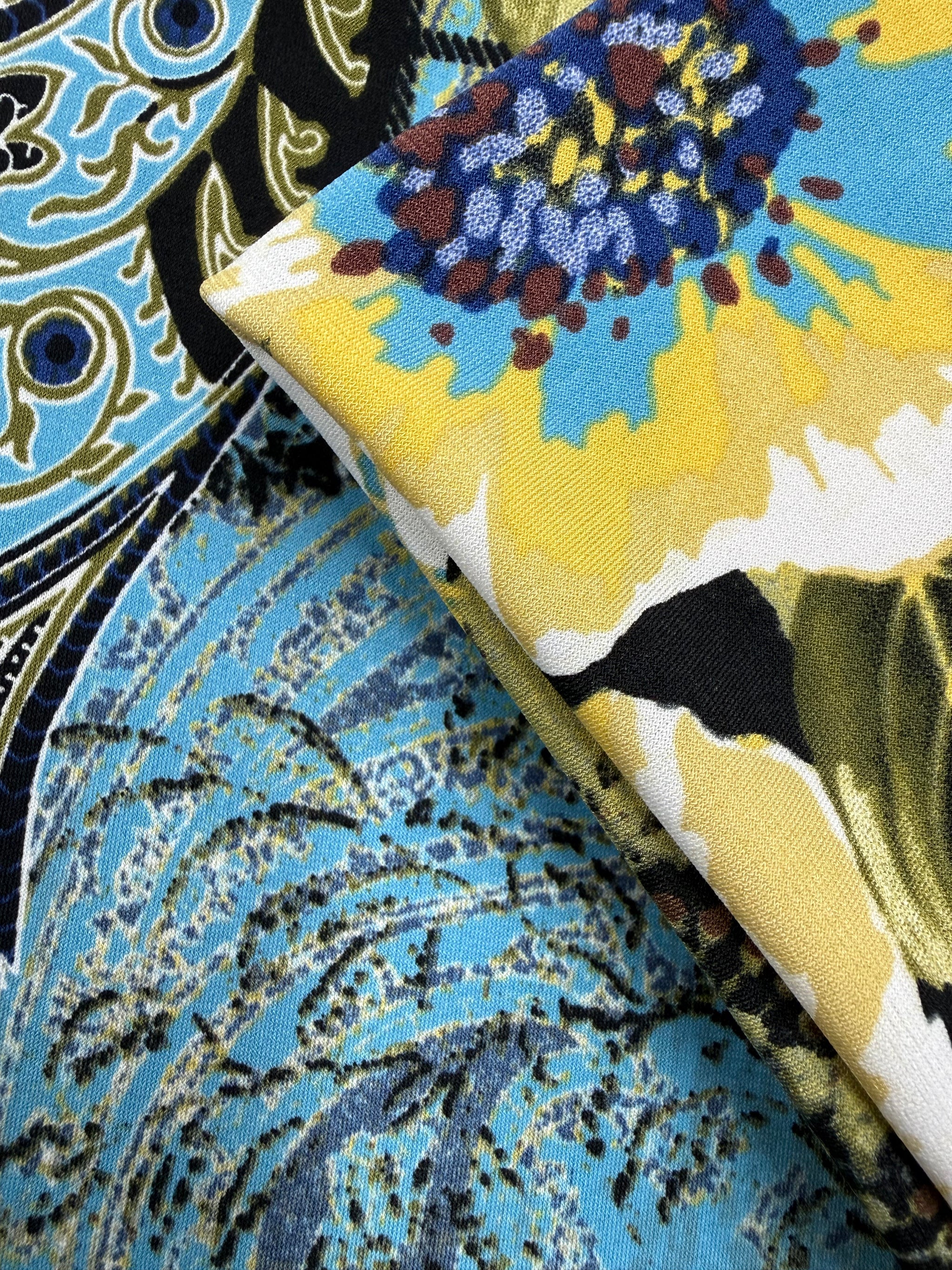 Designer Printed Lycra - Patchwork Garden Tapestry - 150cm