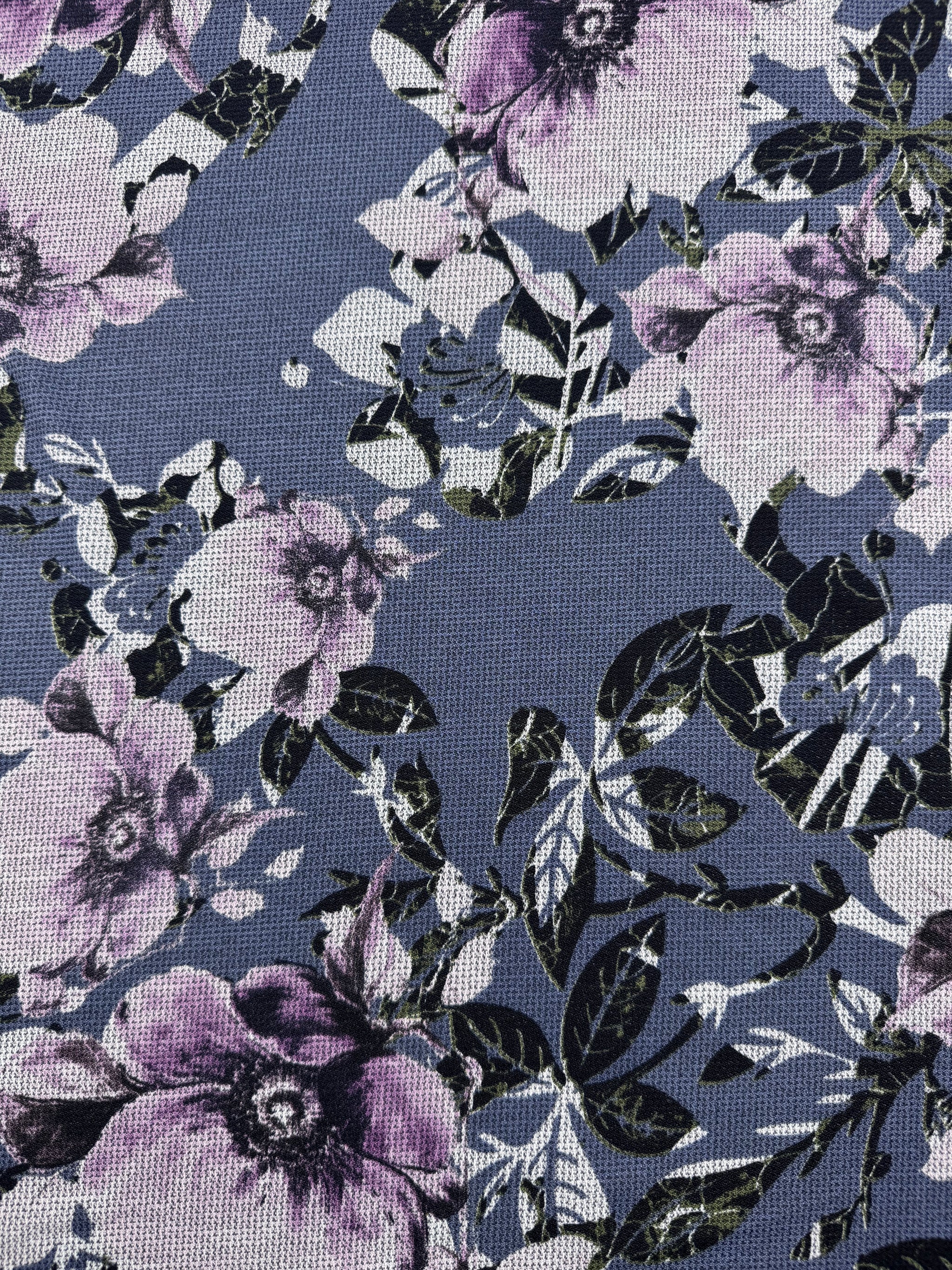 Textured Knit - Ash Floral - 150cm
