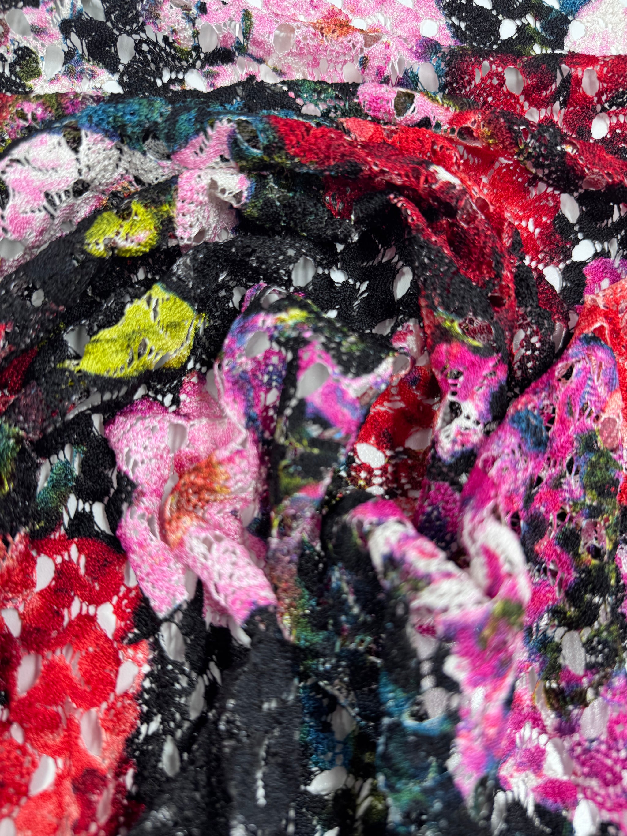Designer Anglaise Lace - Neon Bloom - 128cm