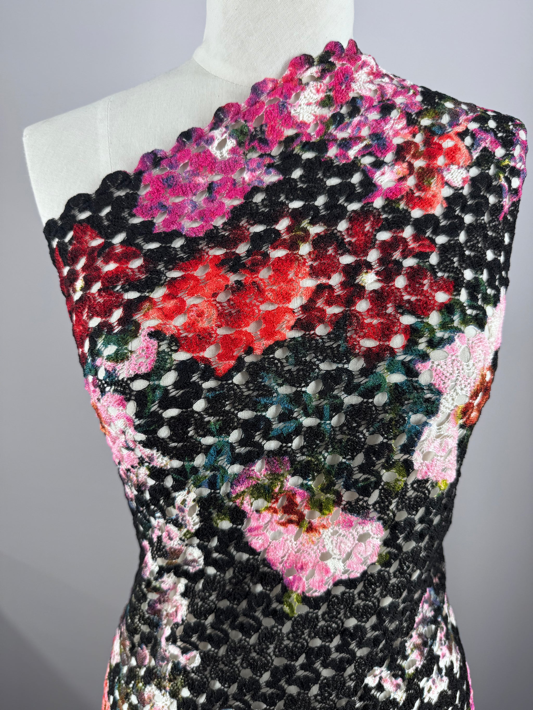 Designer Anglaise Lace - Neon Bloom - 128cm