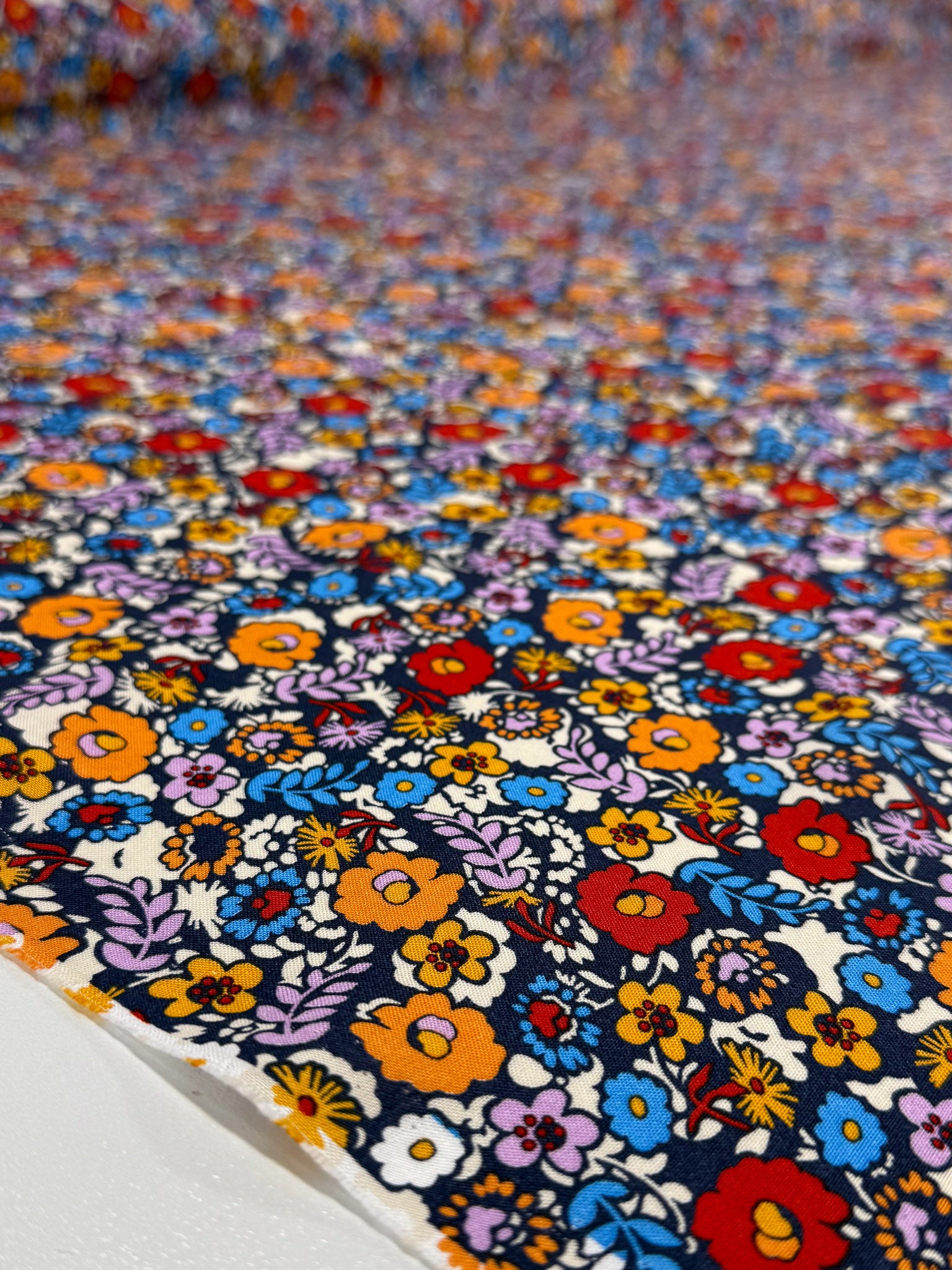 Mercerised Viscose - Retro Meadow - 148cm
