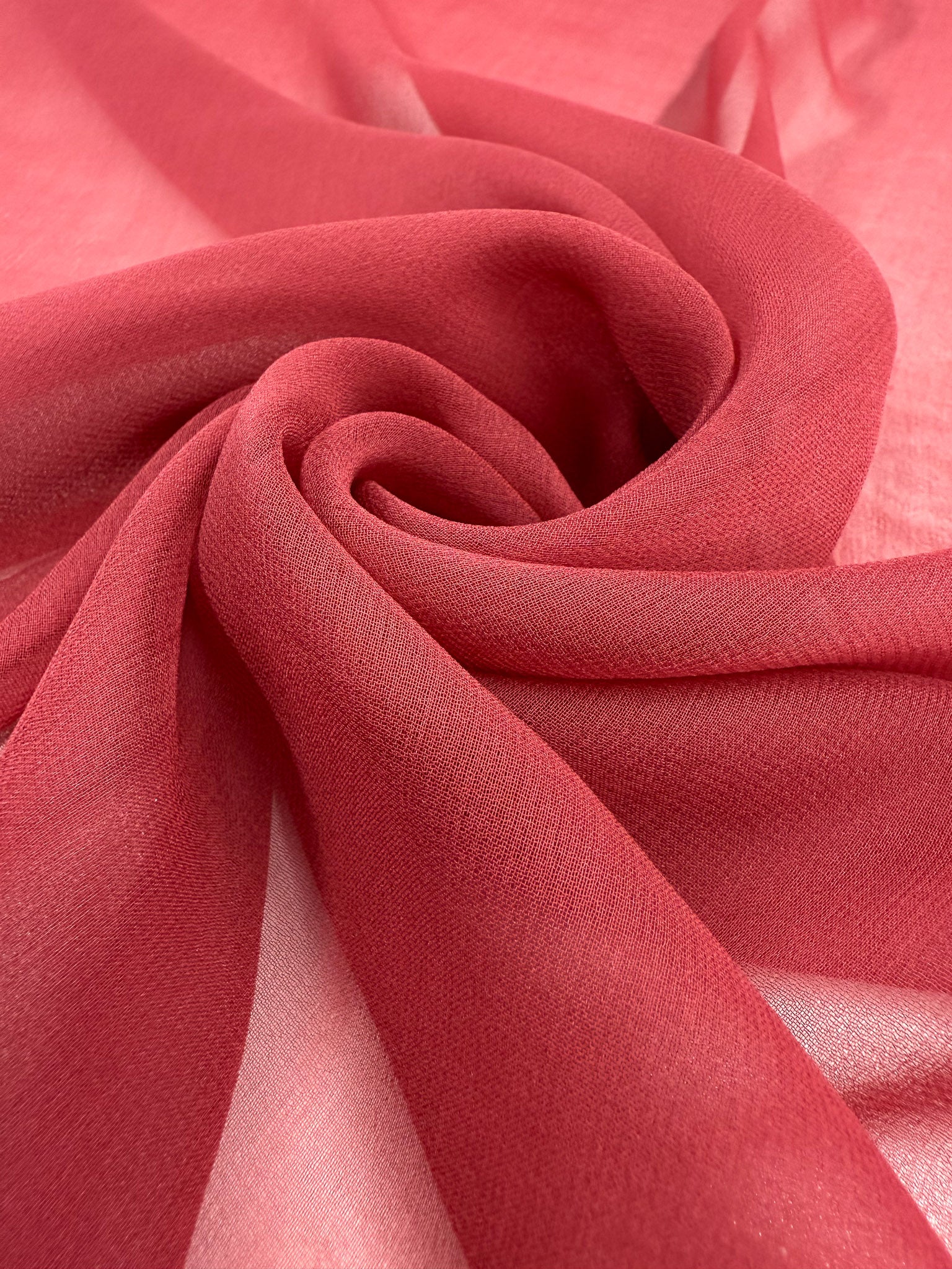 100% Pure Silk Georgette - Red Quince - 135cm