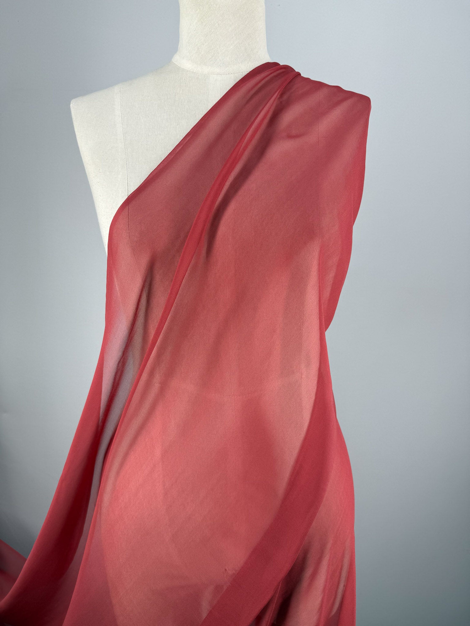 100% Pure Silk Georgette - Red Quince - 135cm