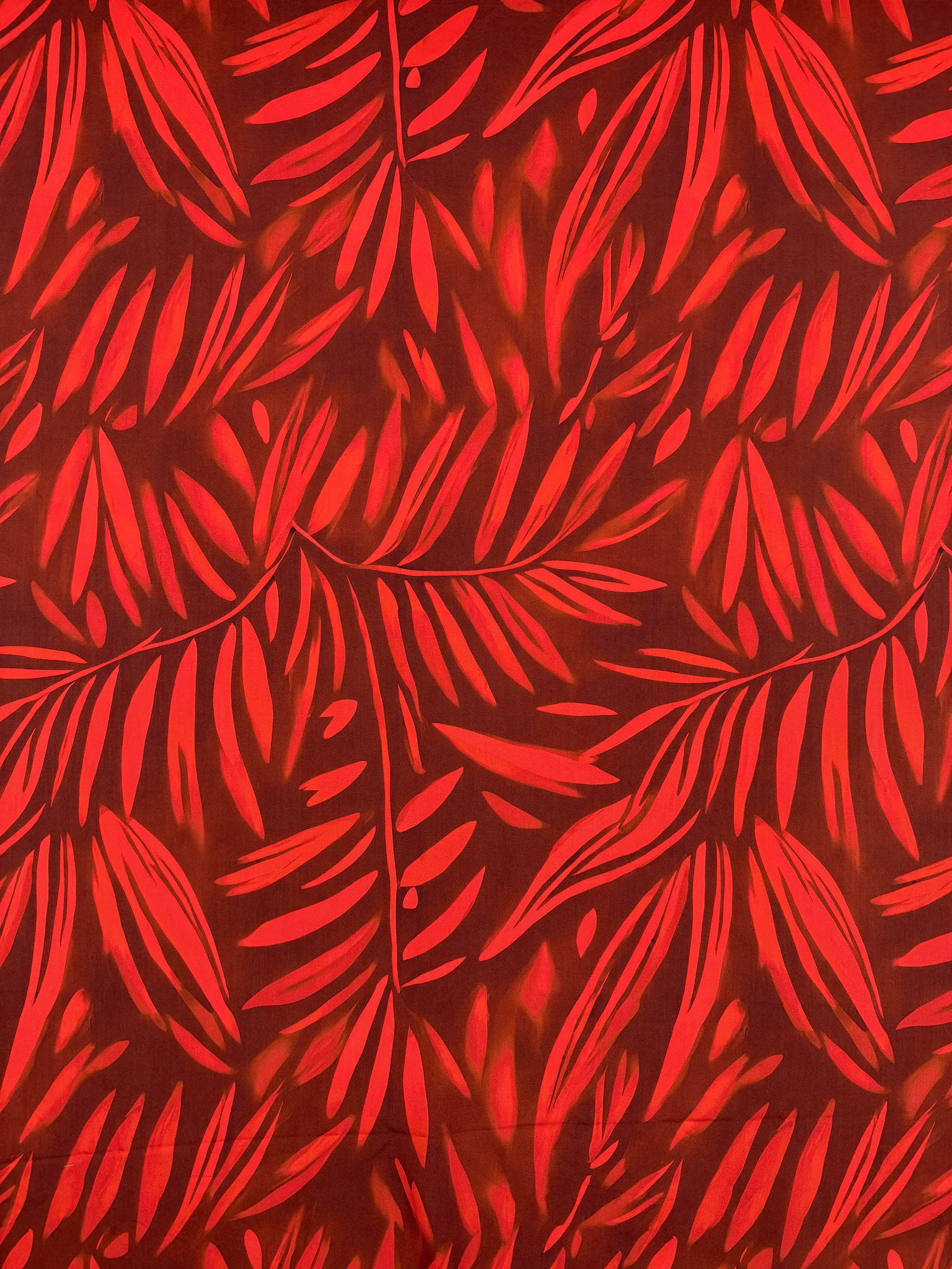 Designer Rayon - Crimson Palm - 144cm