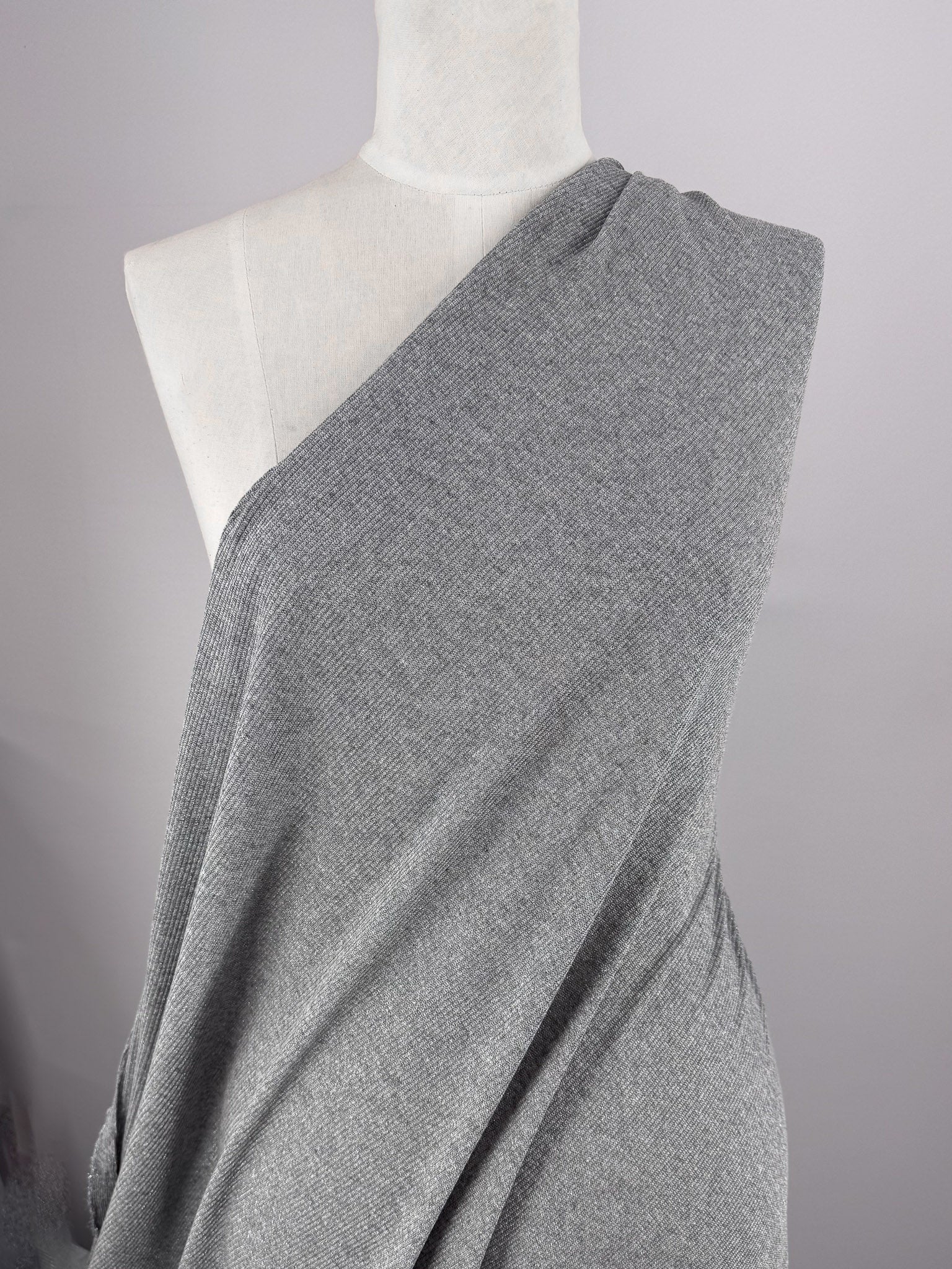 Viscose Rib Knit - Silver - 125cm