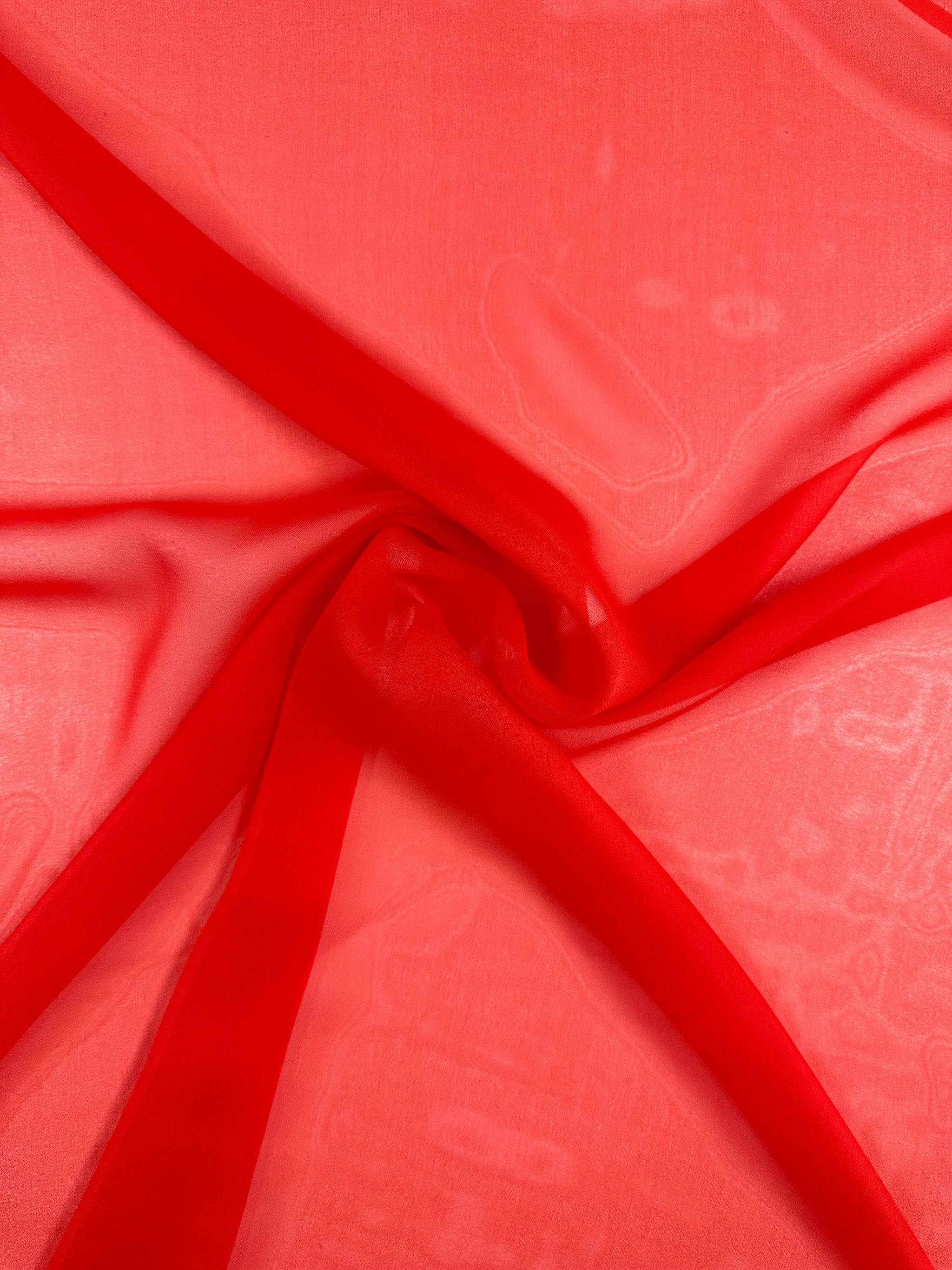 100% Pure Silk Georgette - Watermelon - 135cm