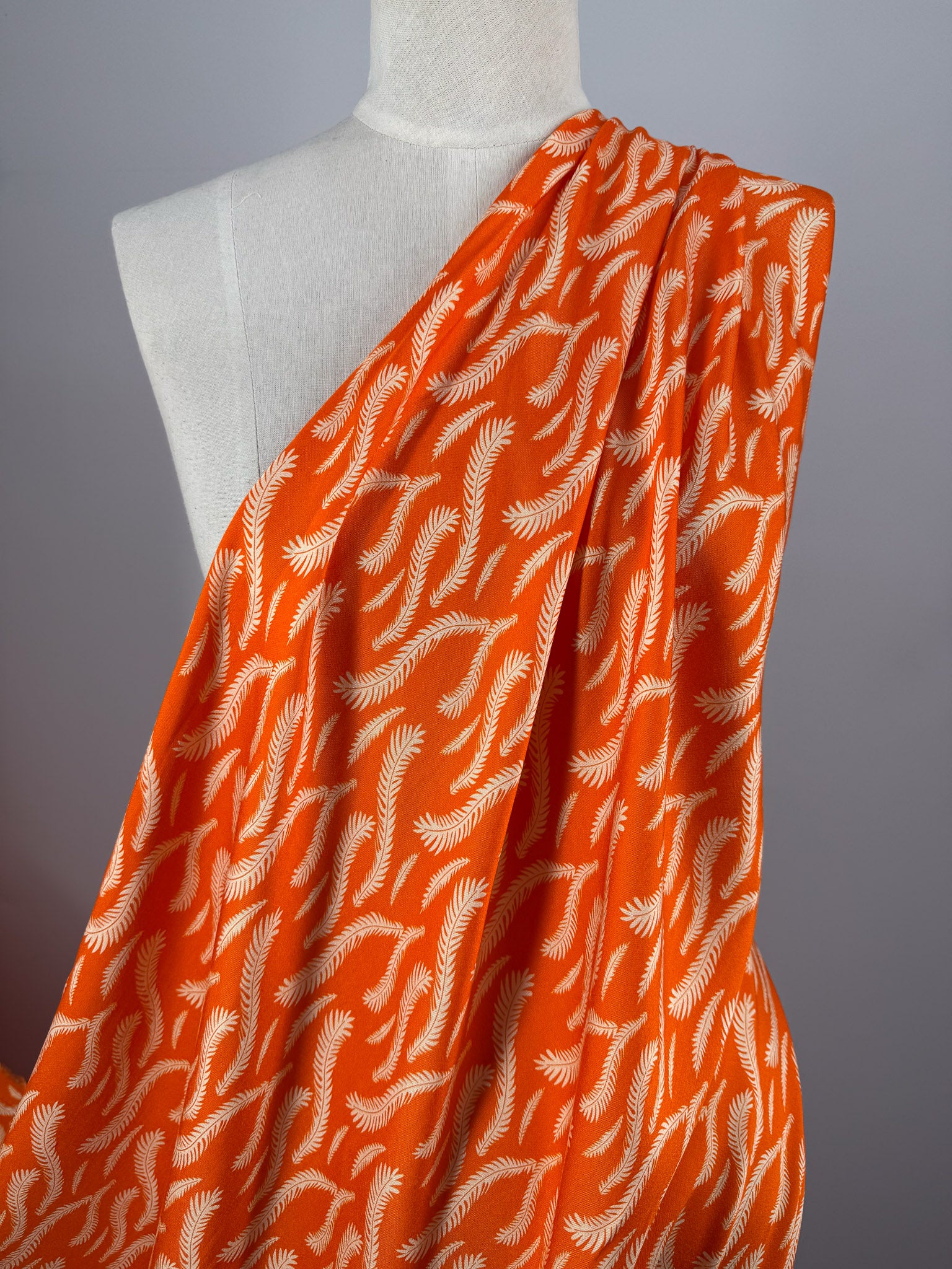 A dress form displays 